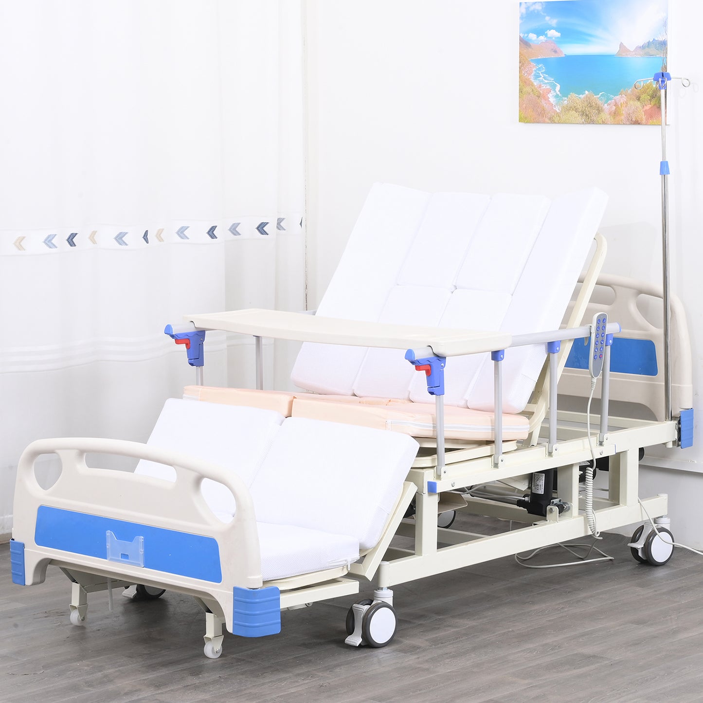 4-Function Remote Control Electric Hospital Bed (Mattress Included)
