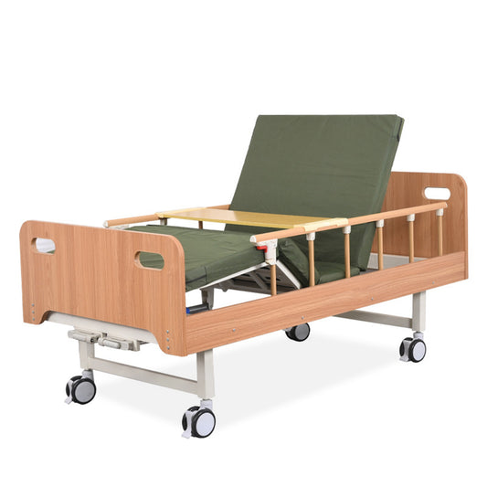 Wooden Hidden Hospital Bed w/ Full-Length Adjustable Side Rails