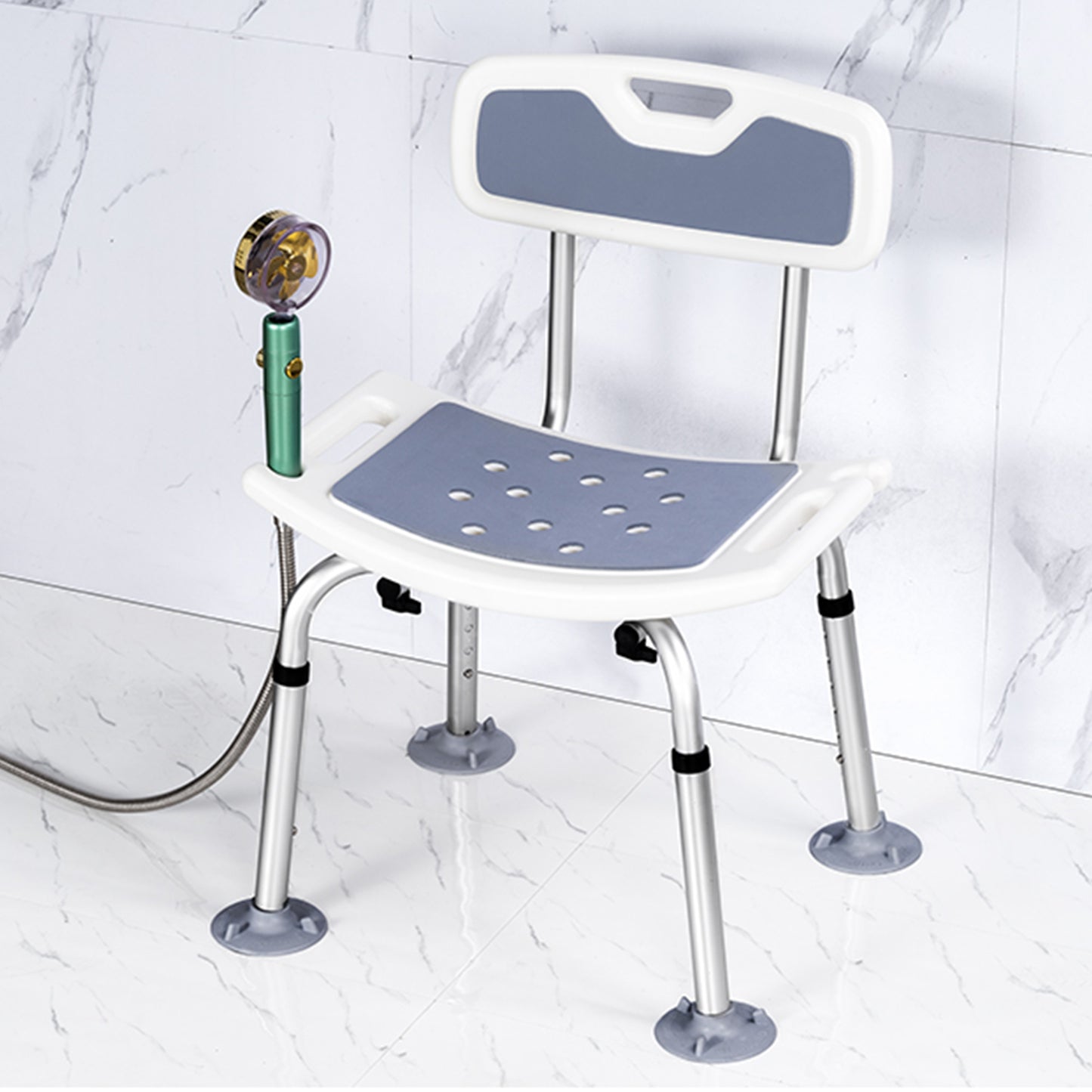 Shower Chair w/ Optional Backrest &  Suction Cups