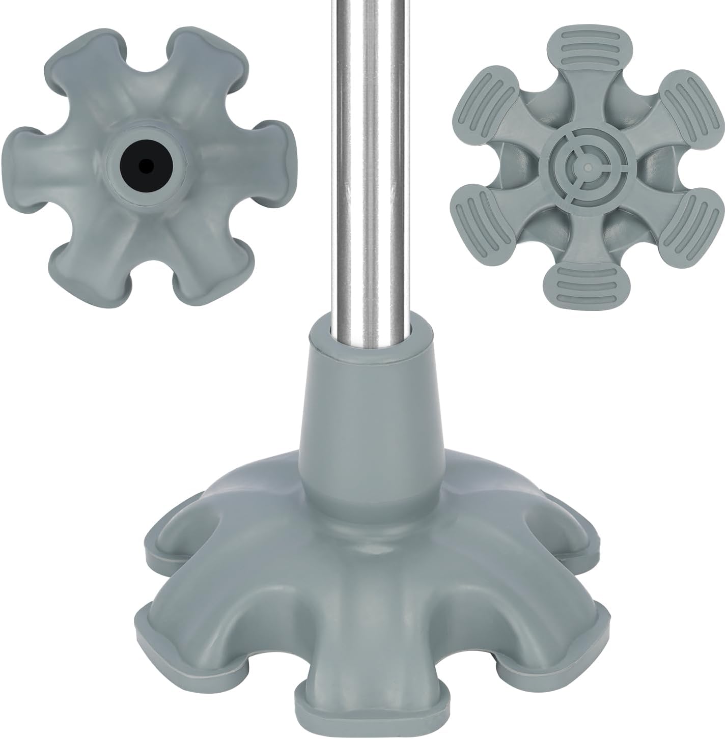 1 Pack Non-Slip Cane Tips with 6 Prong