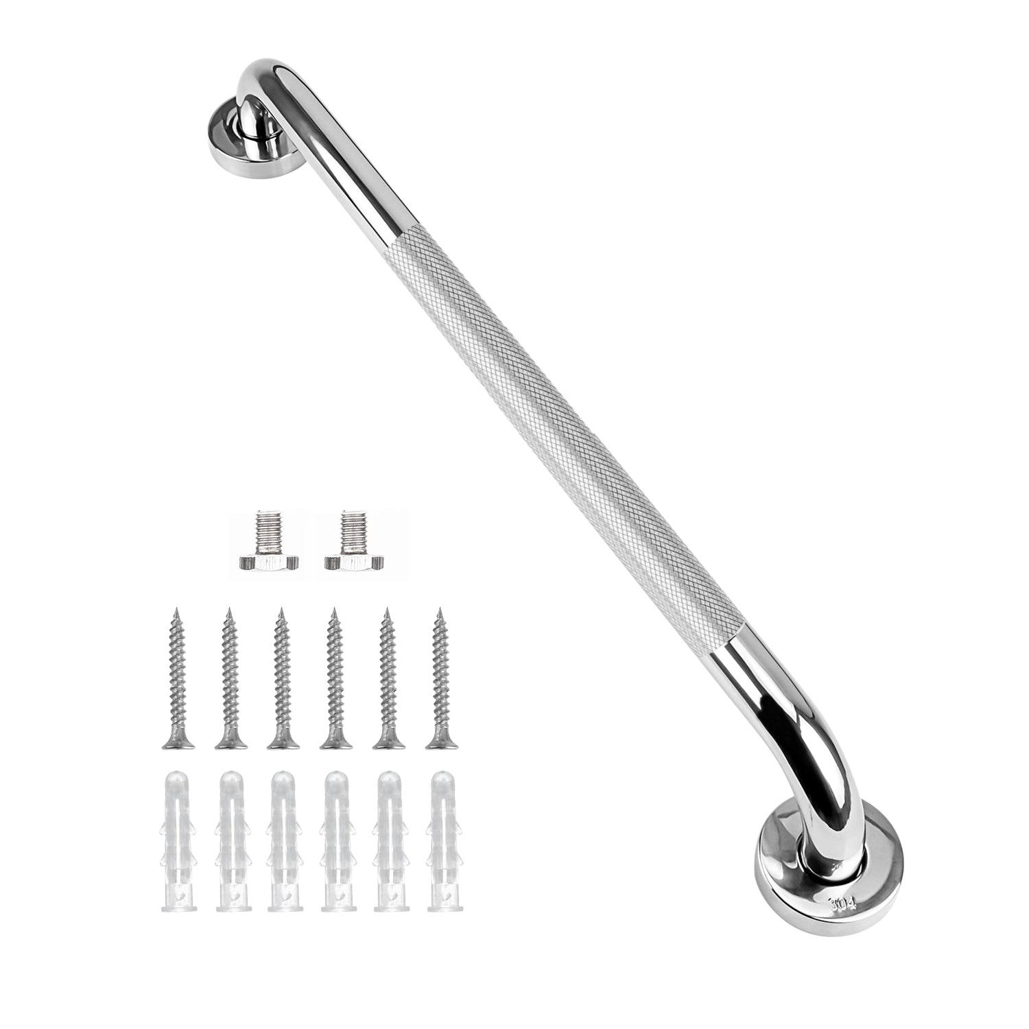 SupreGear Non-Slip Bathroom Grab Bar, 12-Inch Stainless Steel