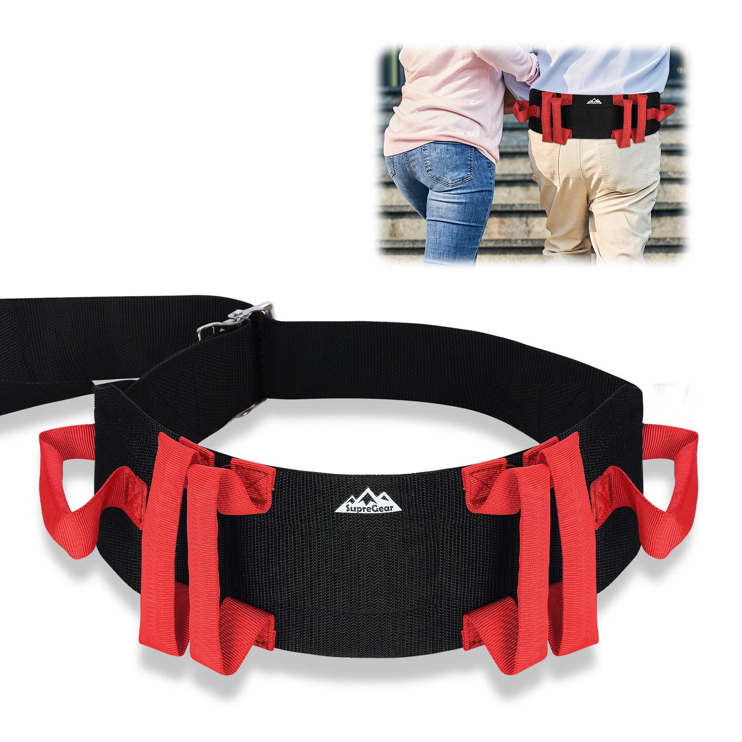 Gait Belt for Transfer Assistance, 4-Inch Strap, Supports Up to 300 lbs