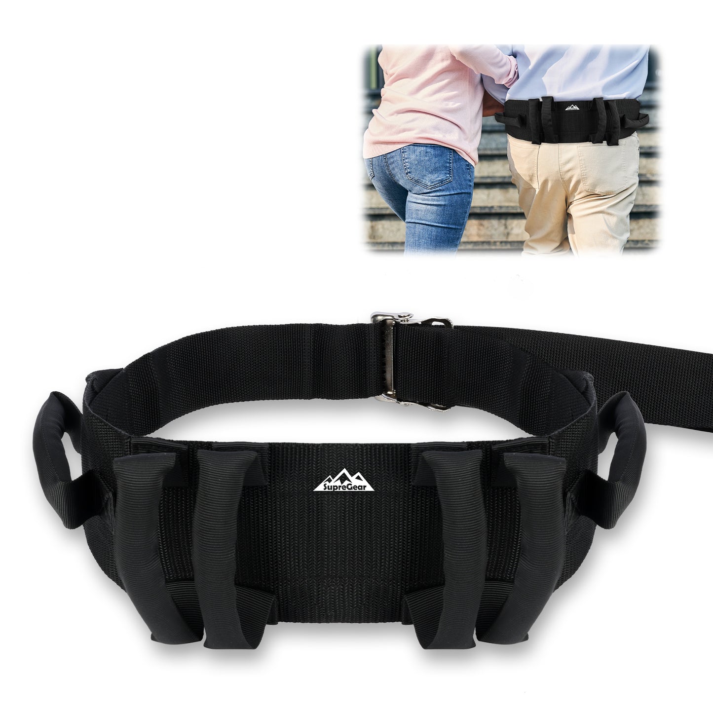 Gait Belt for Transfer Assistance, 4-Inch Strap, Supports Up to 300 lbs