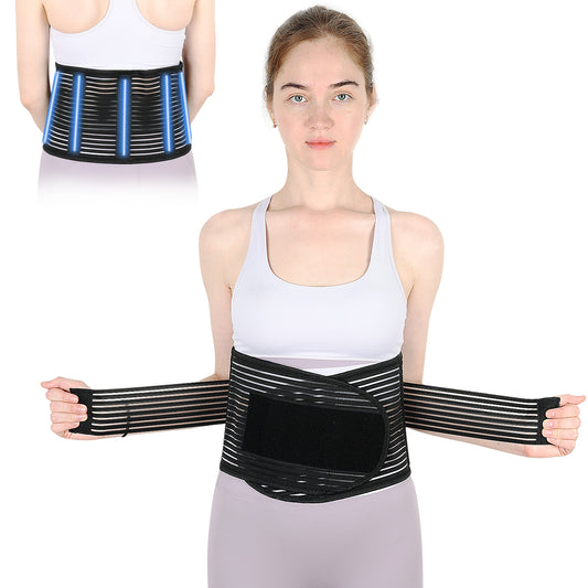 Lower Back Brace, Adjustable Lumbar Support Belt w/Splints