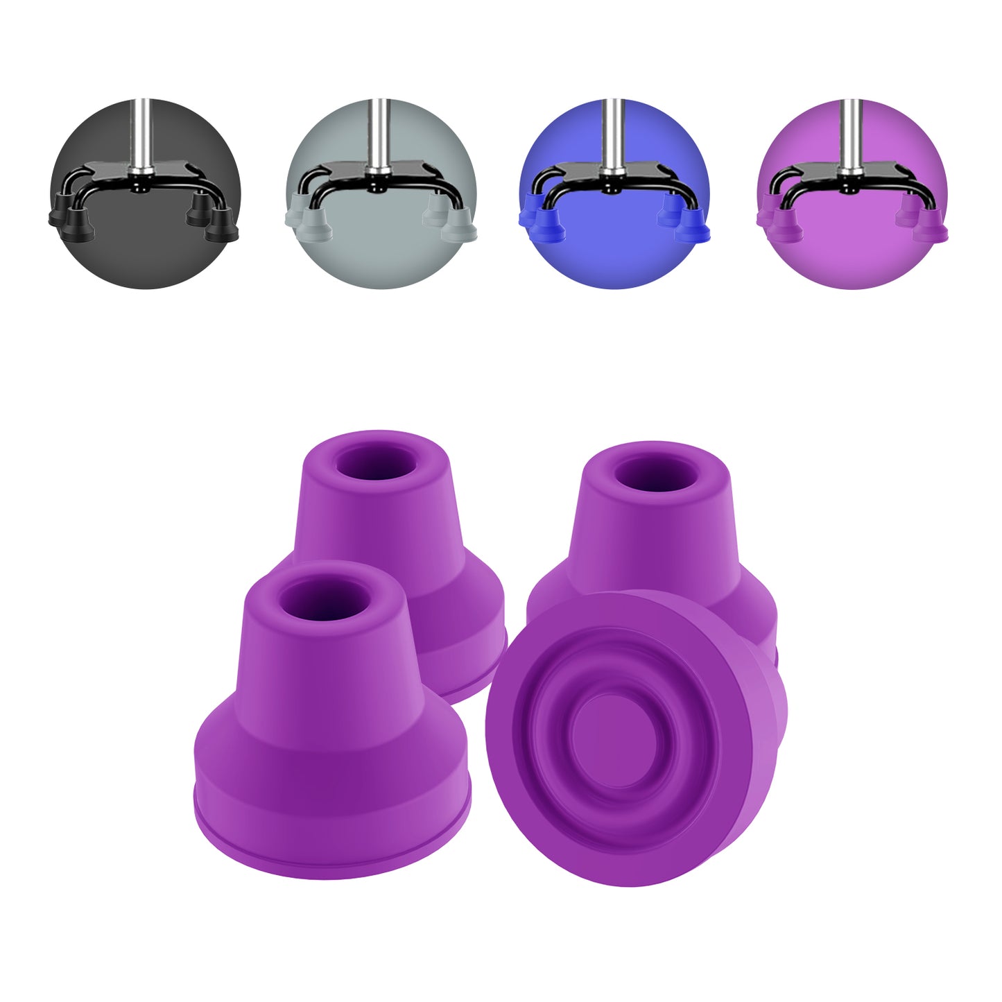 4pcs Quad Rubber Cane Tip
