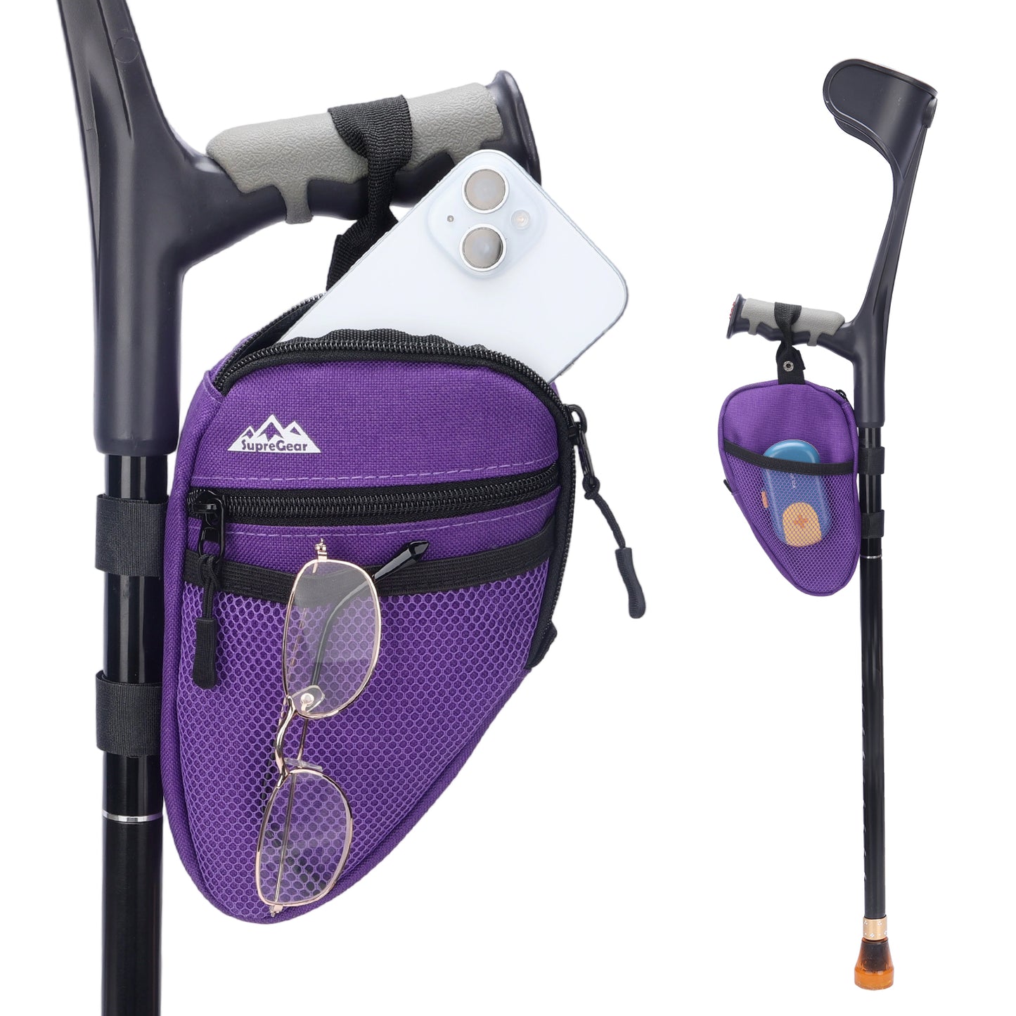 Forearm Crutch Bag – Lightweight Water-Resistant Pouch with Cup Holder
