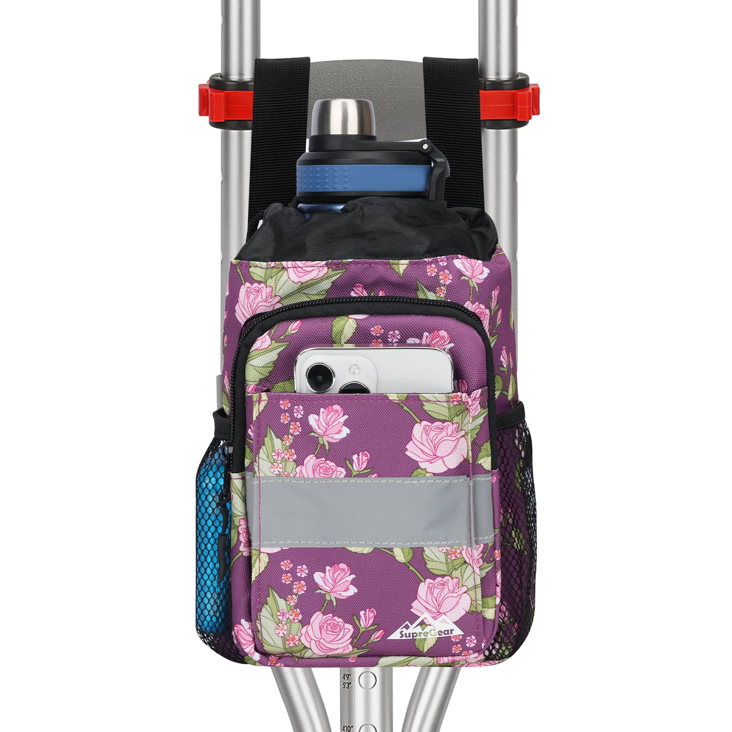 Crutch Bag with Pockets, Reflective Strip