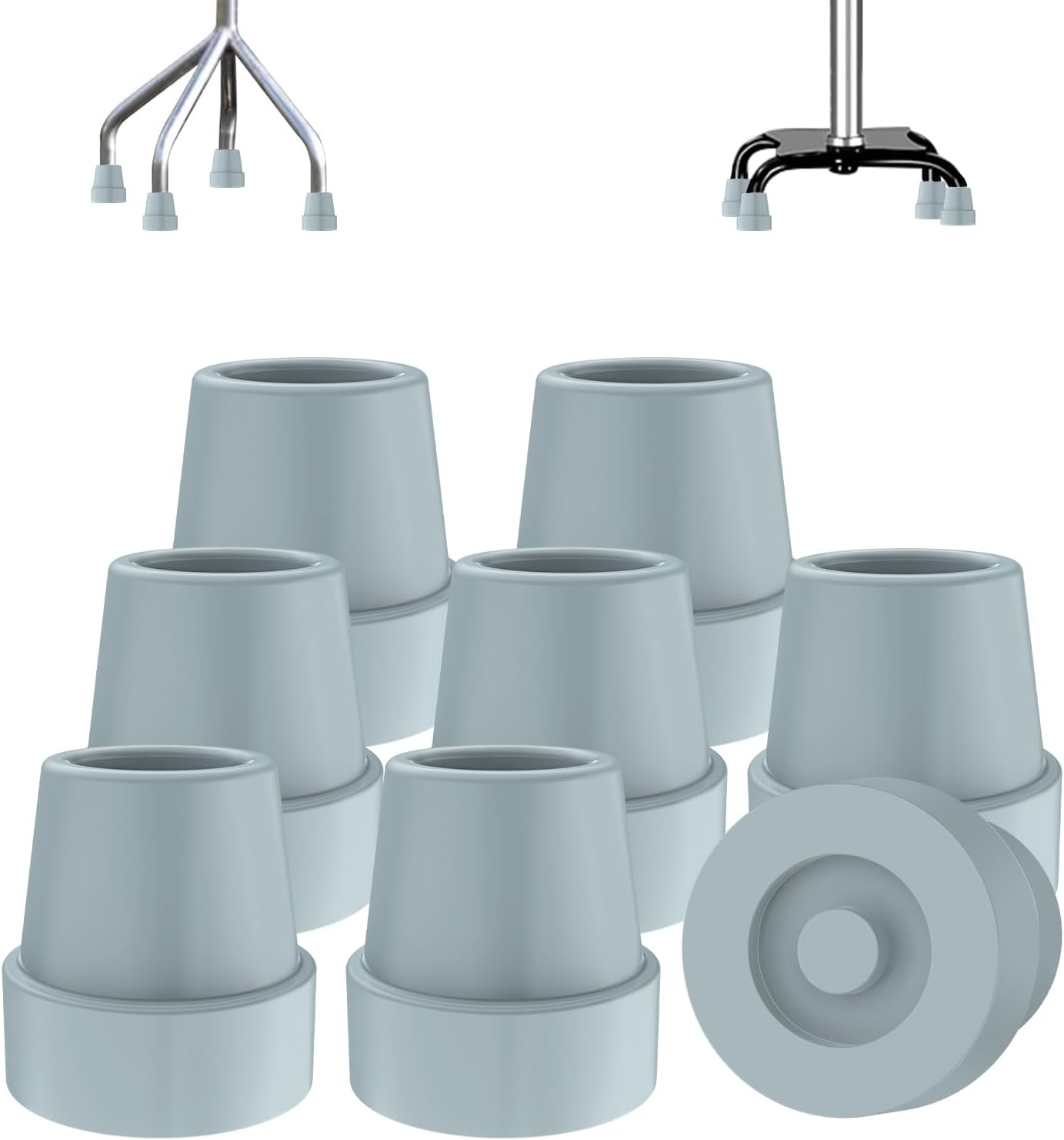 Rubber Cane Tips, 4 Pack/8 Pack