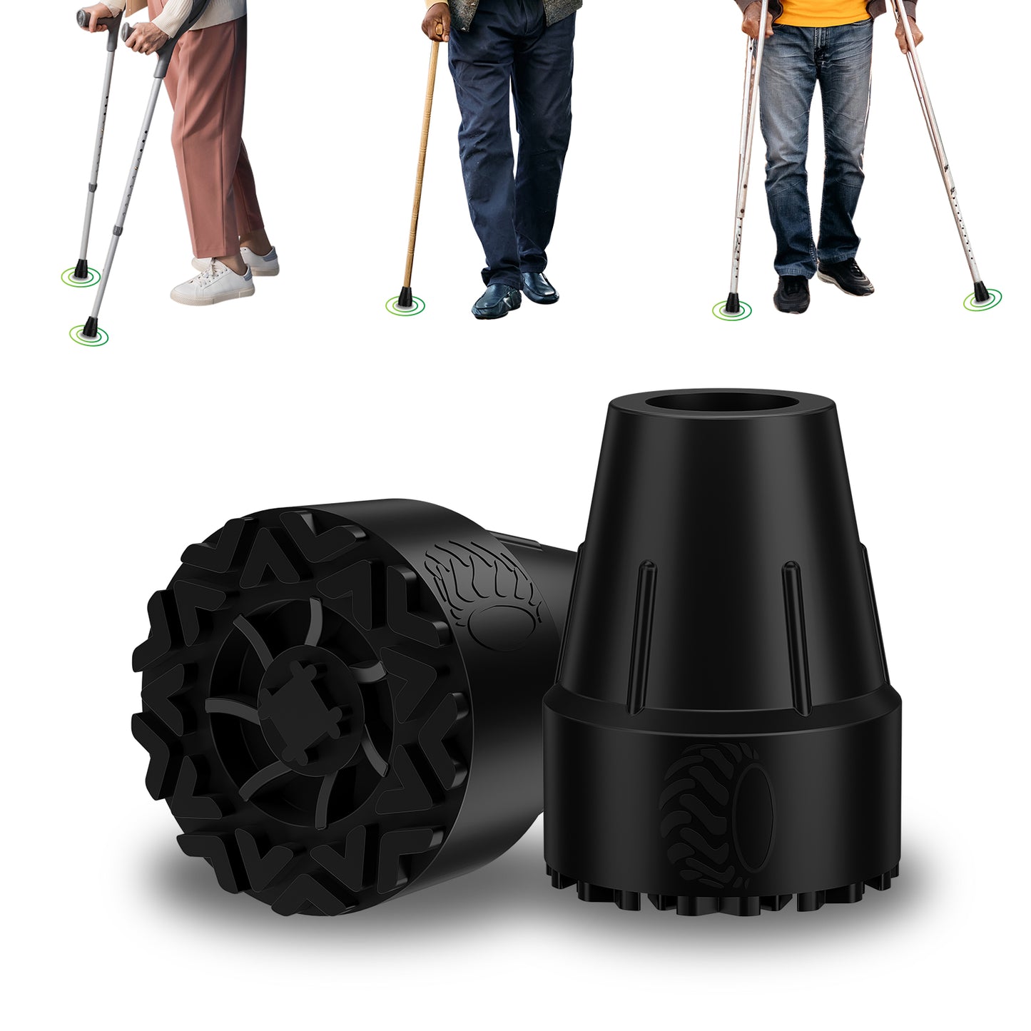 Cane Tips w/ Metal Inserts