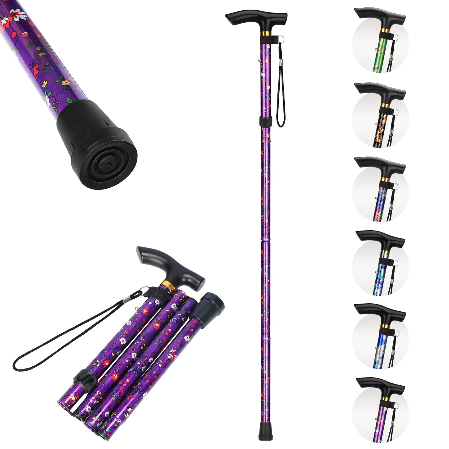 5-Level Adjustable Floral Cane