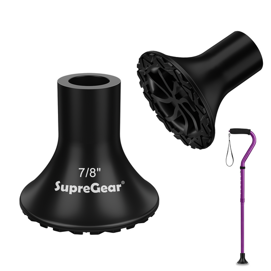 Cane Tips (2-Pack), 7/8 Inch Rubber All-Terrain Pads