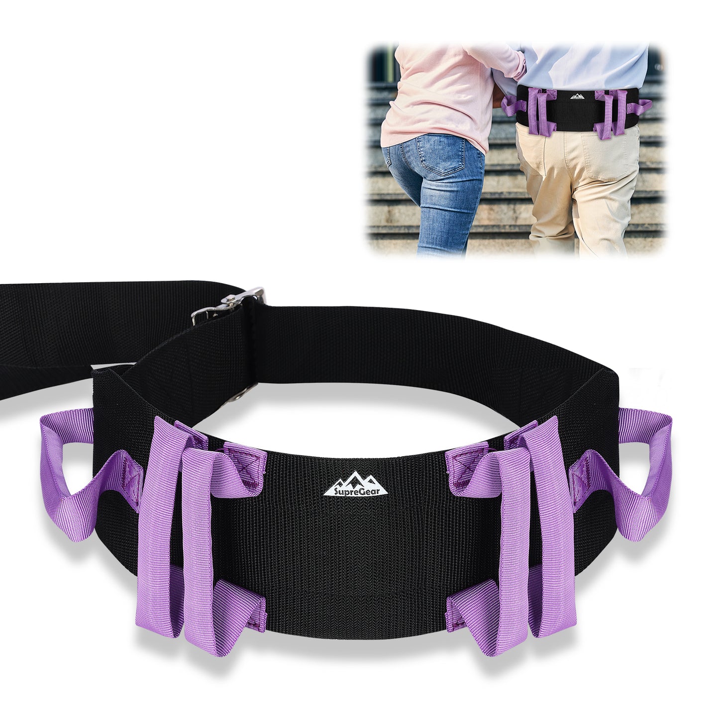 Gait Belt for Transfer Assistance, 4-Inch Strap, Supports Up to 300 lbs