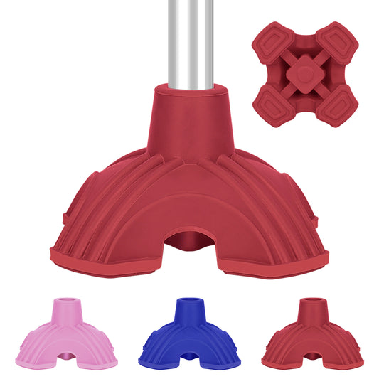 Self-Standing Cane Tip, 3/4 Inch Quad Rubber Base