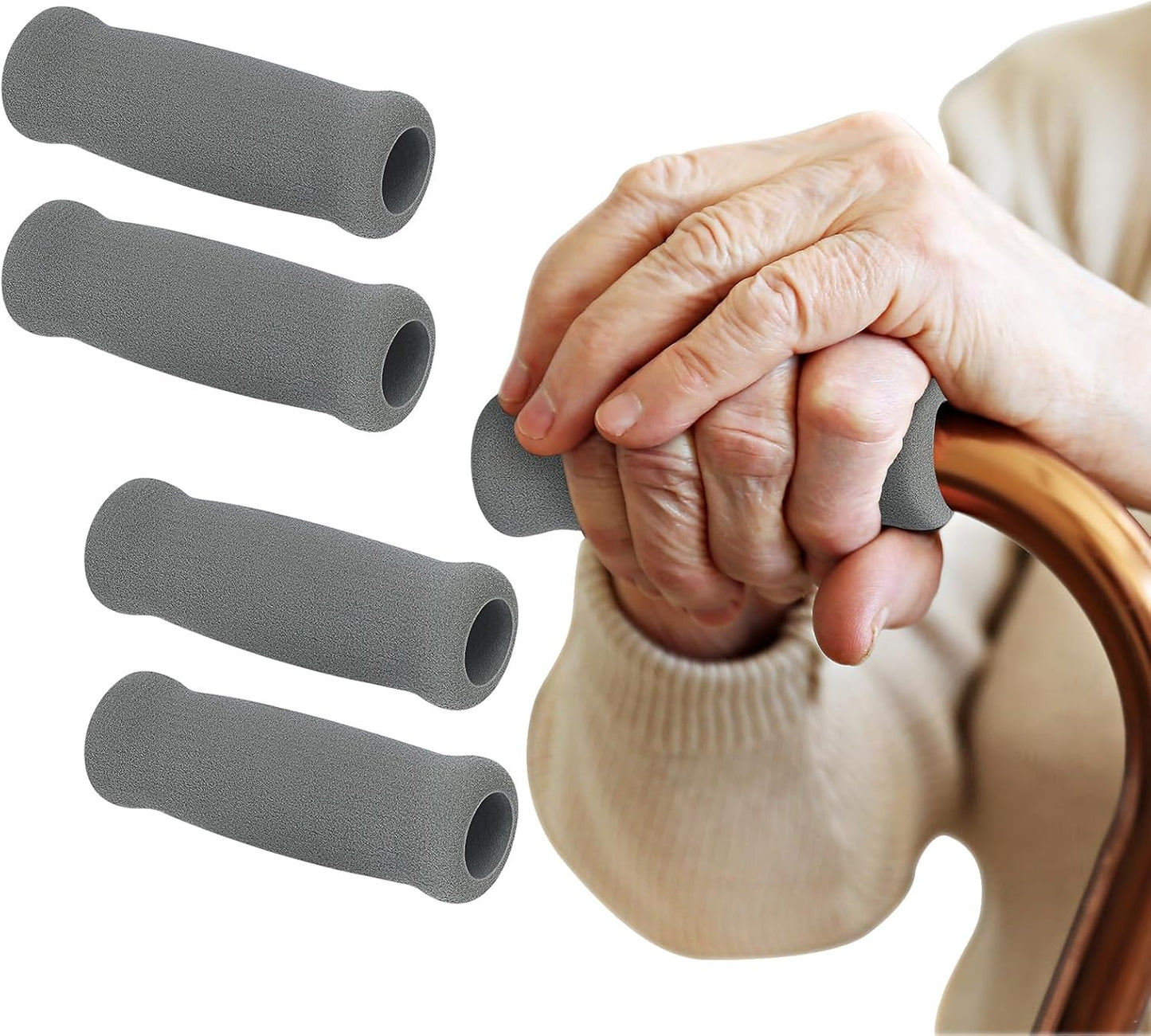 Cane Grip, 4 pcs Foam Replacement Handle Covers