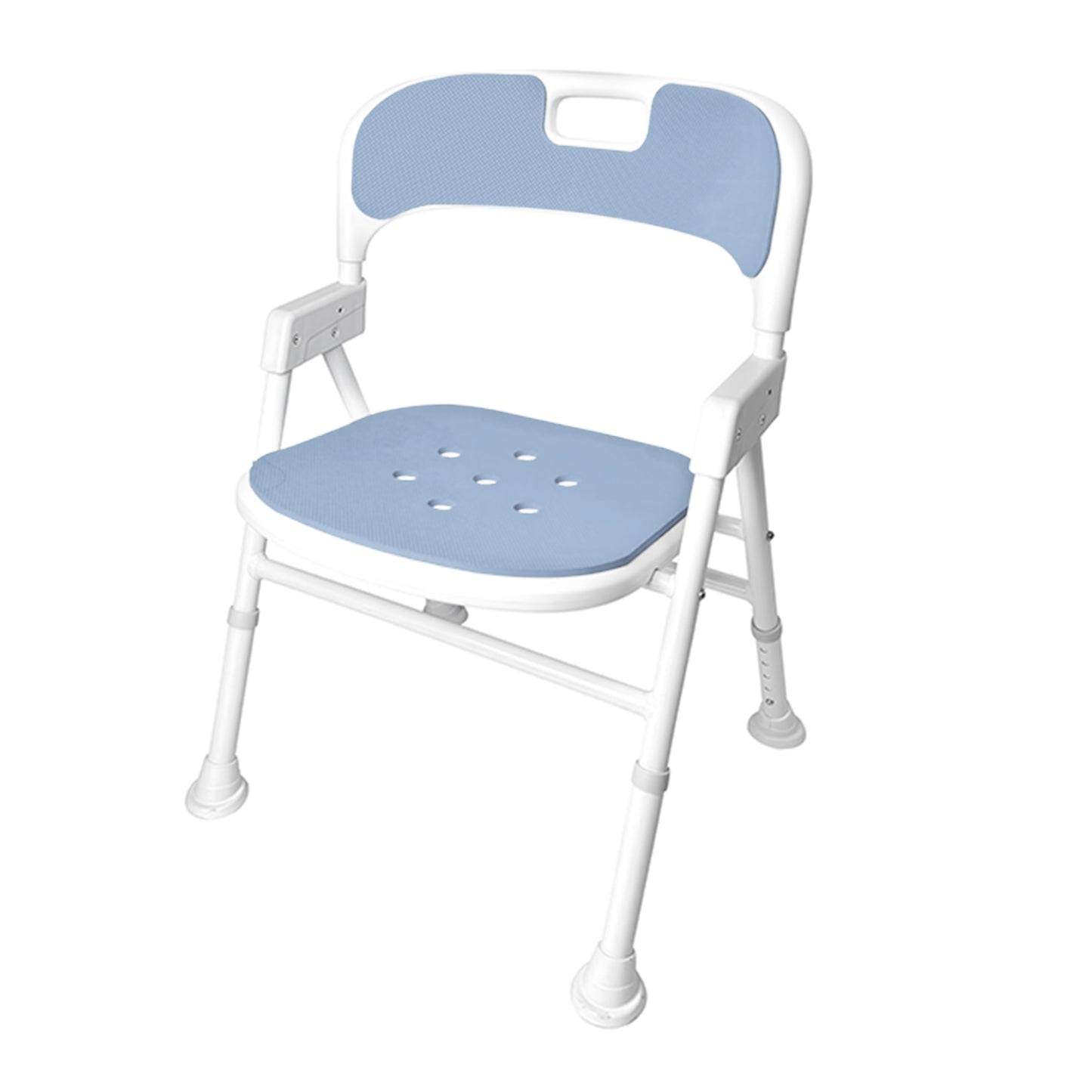 Instant-Fold Shower Chair w/ Adjustable Height & EVA Cushion