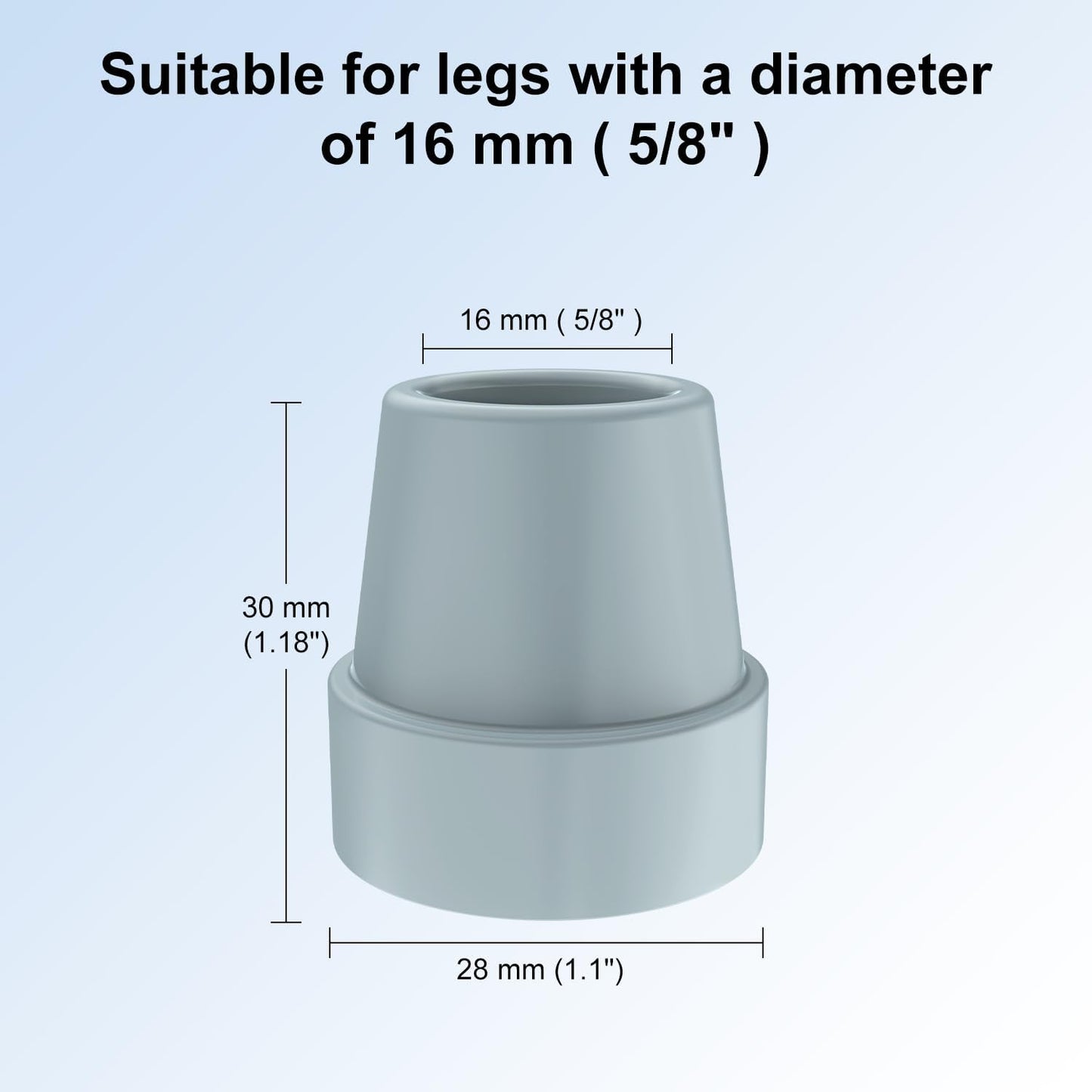 Rubber Cane Tips, 4 Pack/8 Pack
