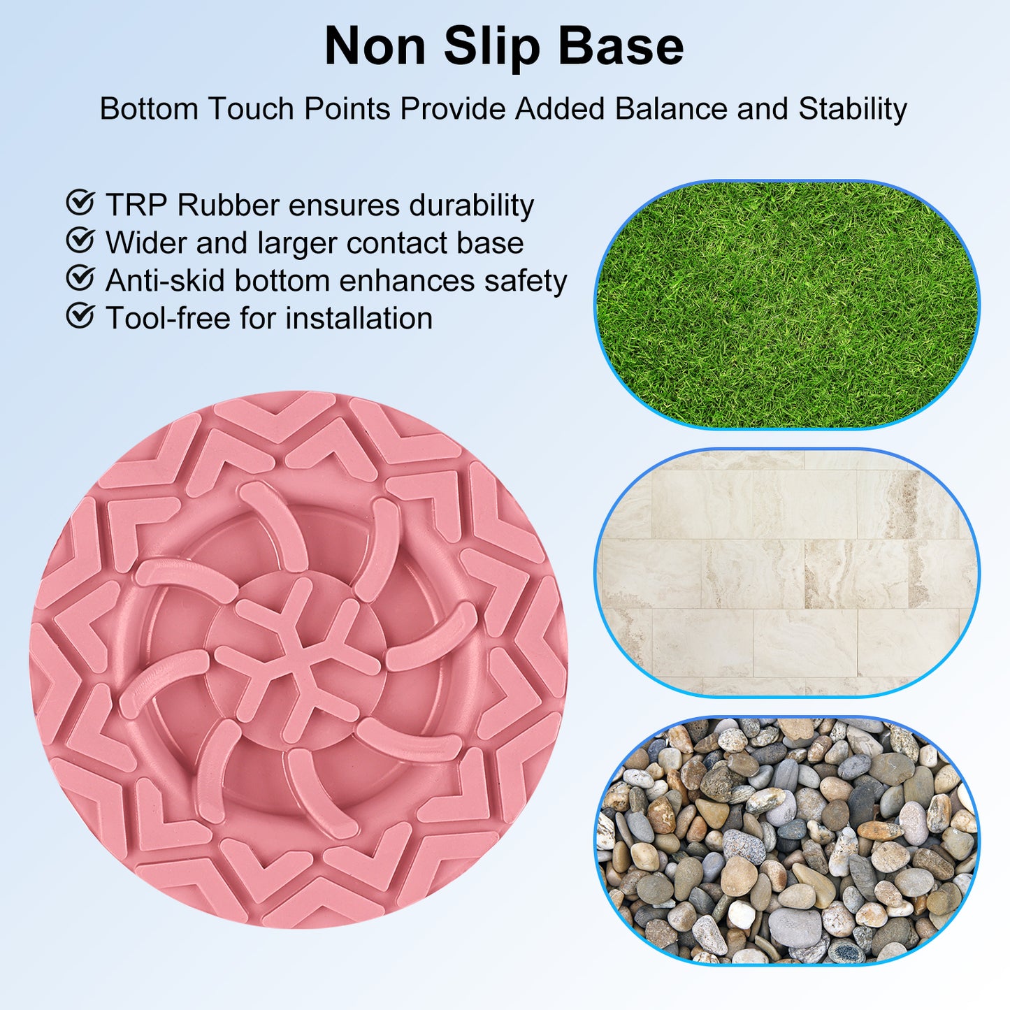 Anti Slip Cane Tip Replacement, Wide Base for Stability and Grip