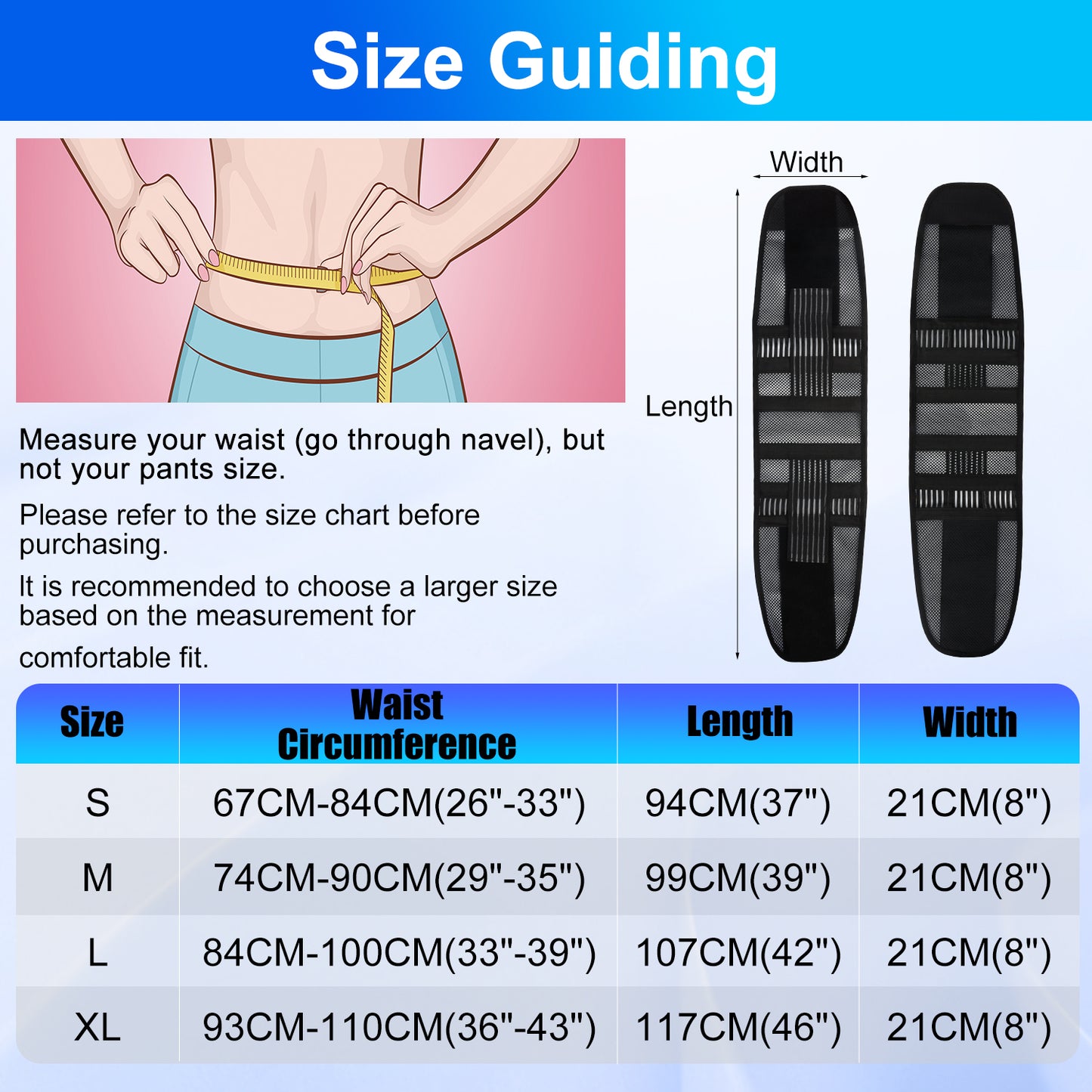 Back Brace for Lower Back Belt Waist Lumbar Support