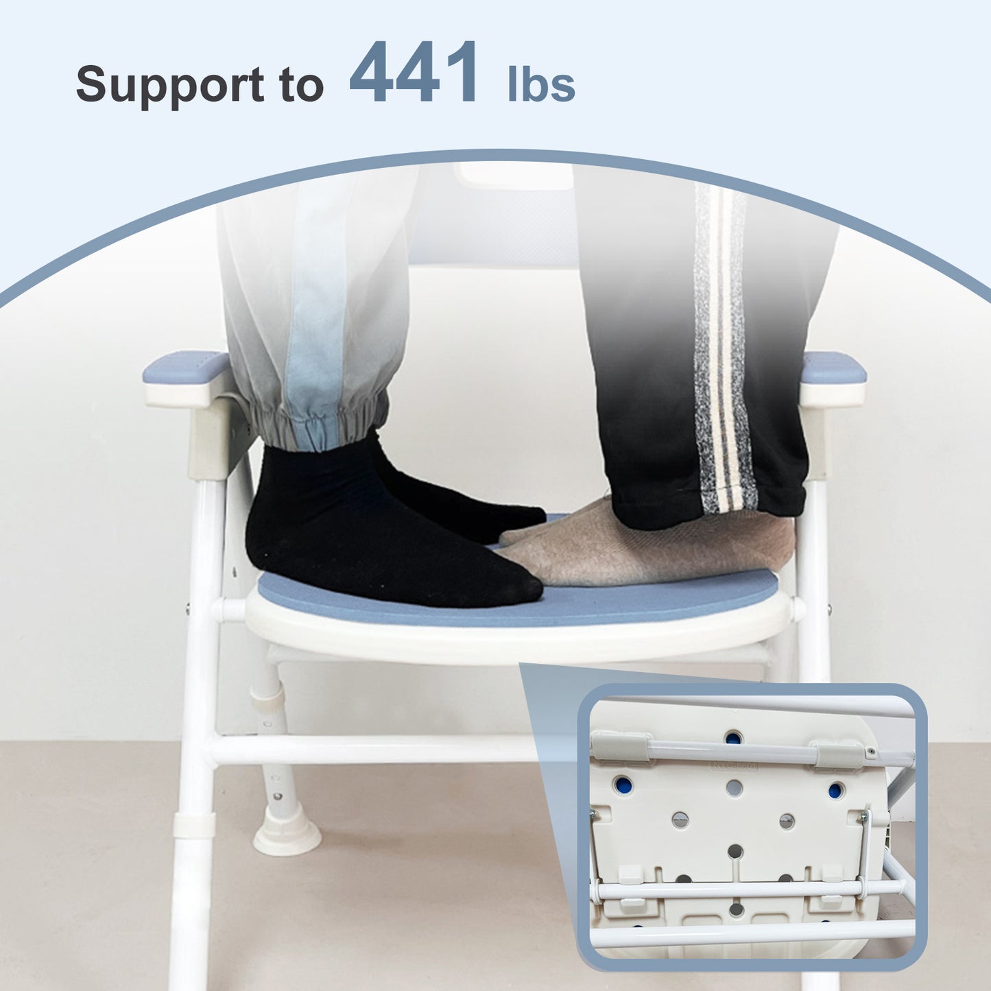 Instant-Fold Shower Chair w/ Adjustable Height & EVA Cushion