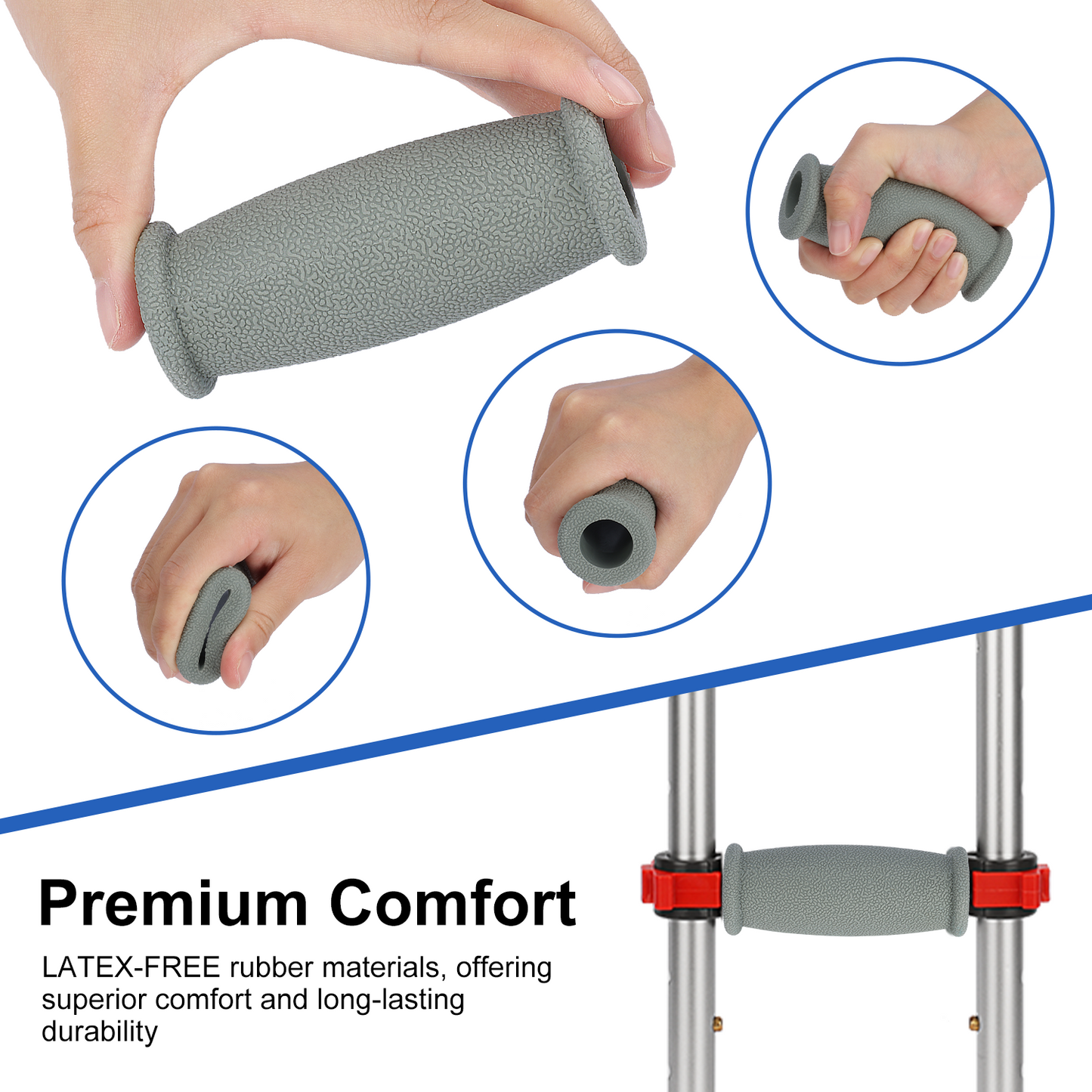 Crutch Hand Grips (2-Pack) – Soft Rubber Non-Slip Replacement
