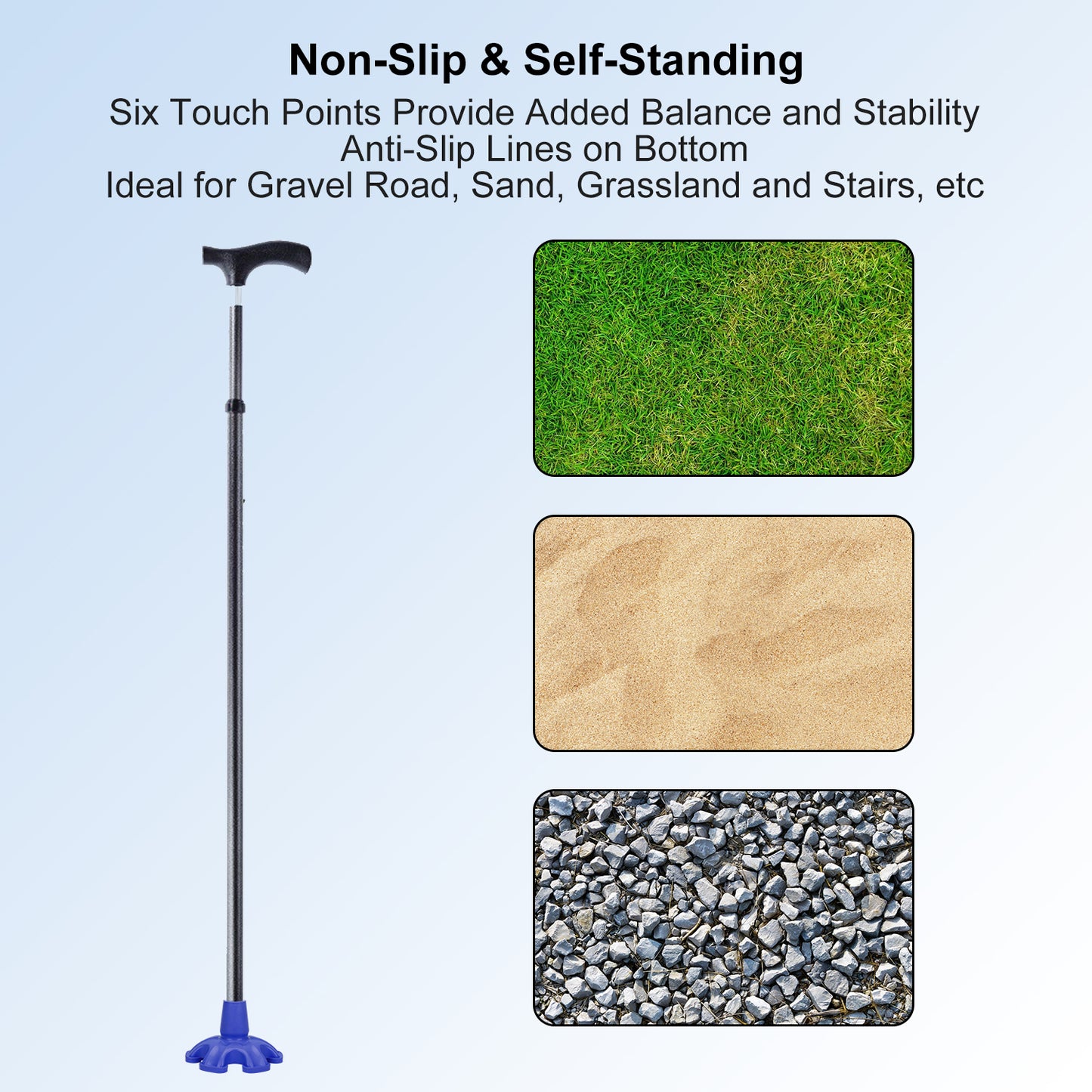 3/4 Inch Stable Six Point Non-Slip Cane Tip