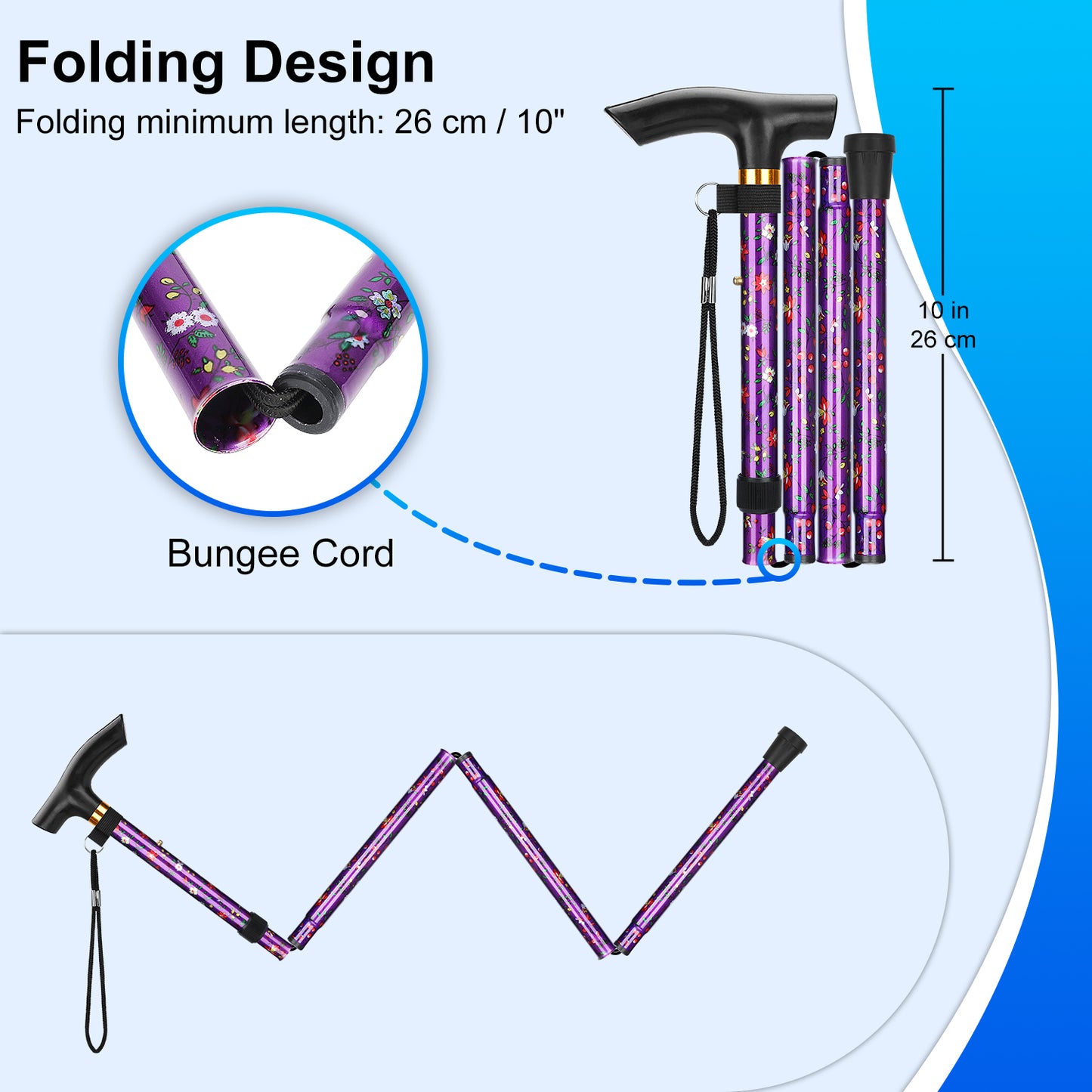5-Level Adjustable Floral Cane