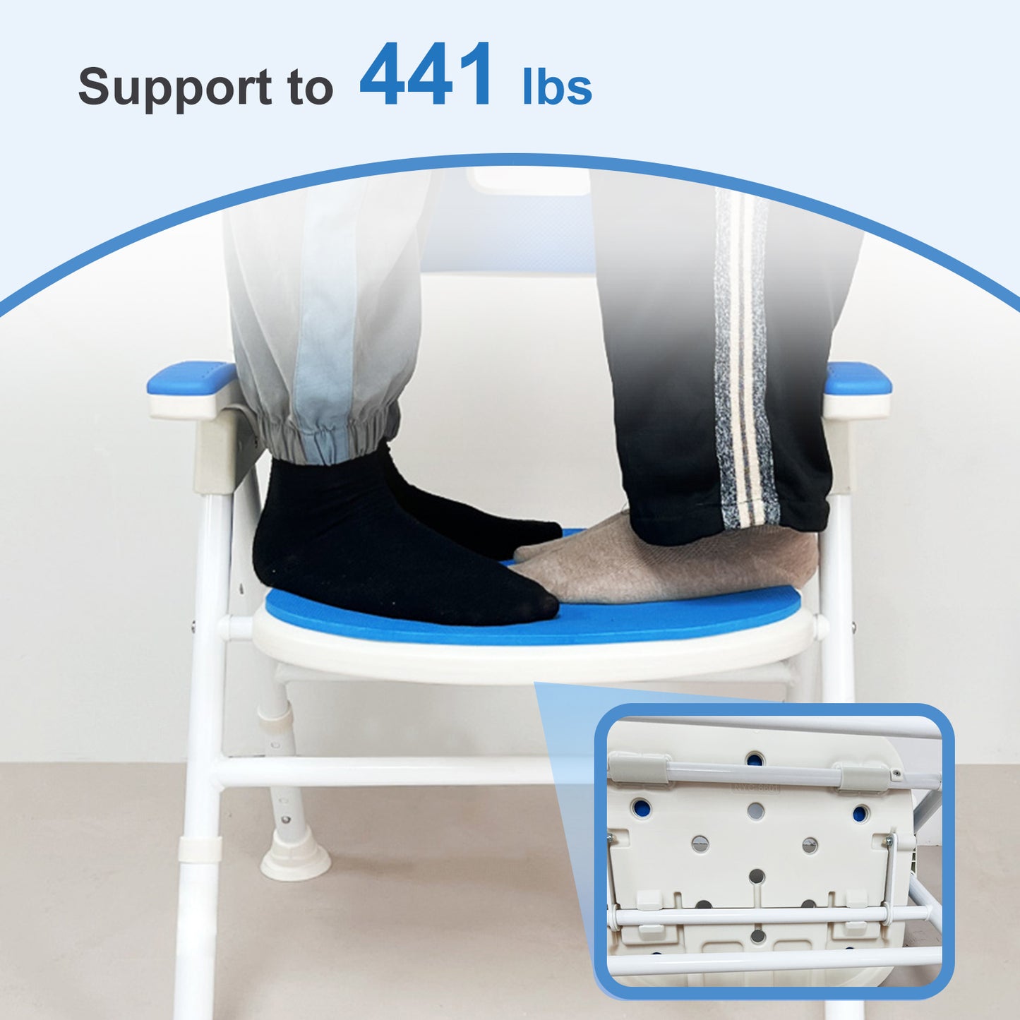 Instant-Fold Shower Chair w/ Adjustable Height & EVA Cushion