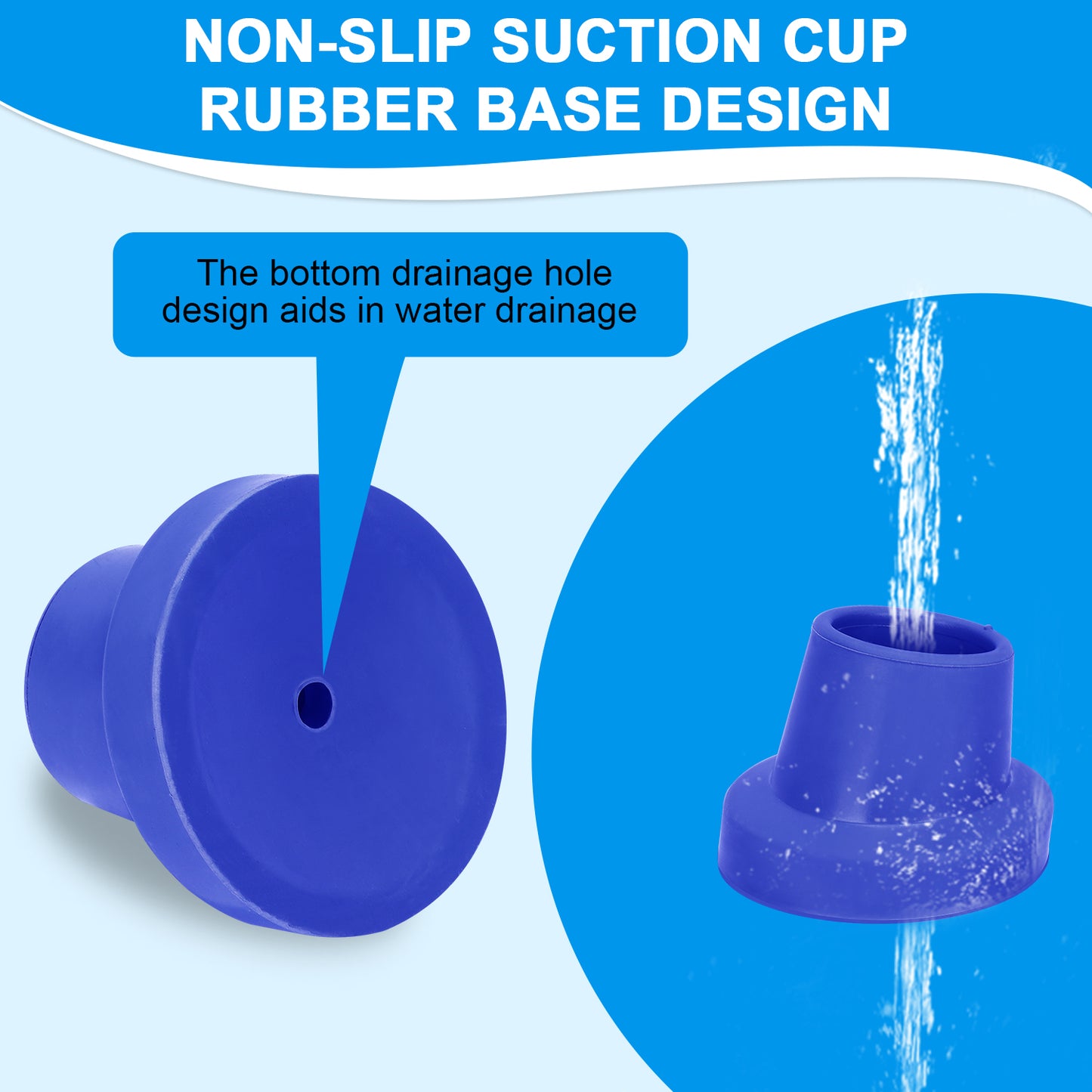 1-1/8" Shower Chair Feet, Non-Slip Suction Pads, 4-Pack