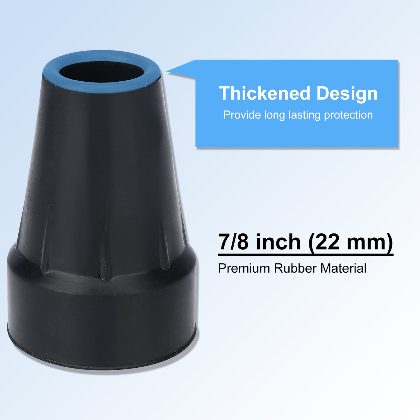 6pcs Thickened Rubber Cane Tip, 7/8 Inch