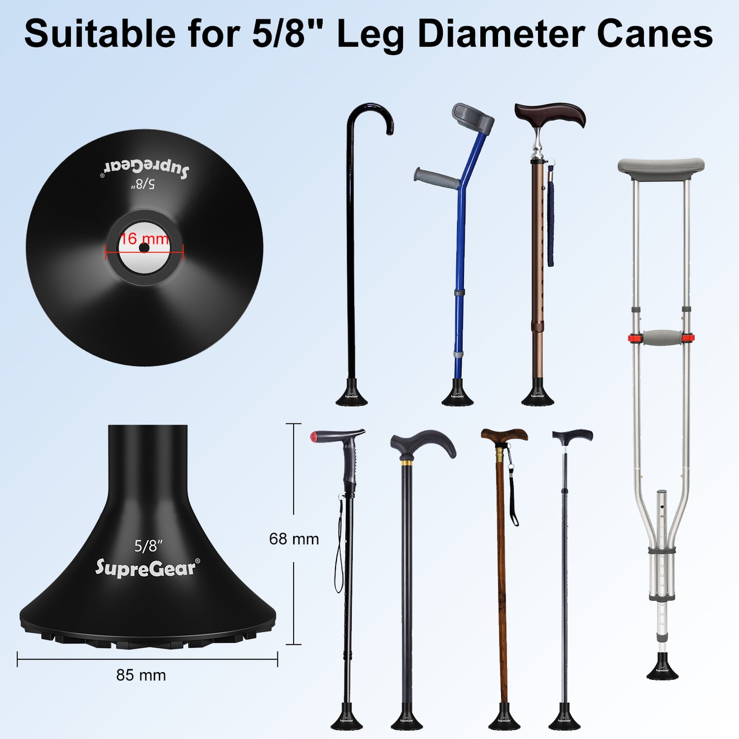 2-Pack All Terrain Rubber Cane Tips