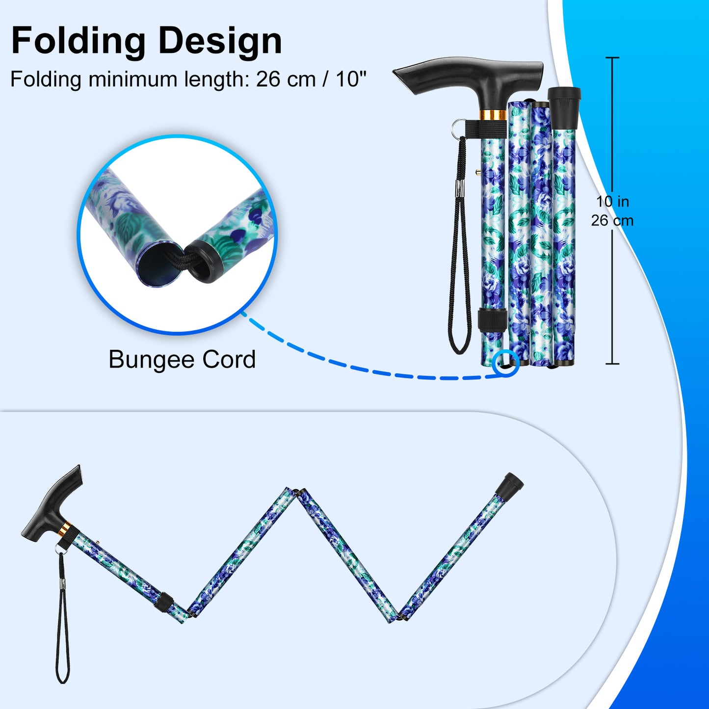 5-Level Adjustable Floral Cane