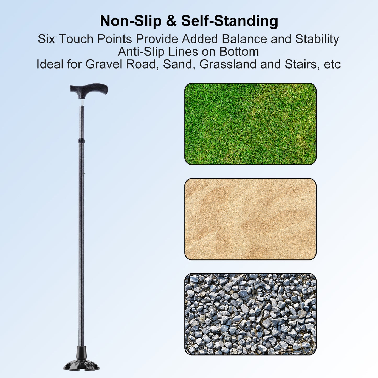 3/4 Inch Stable Six Point Non-Slip Cane Tip