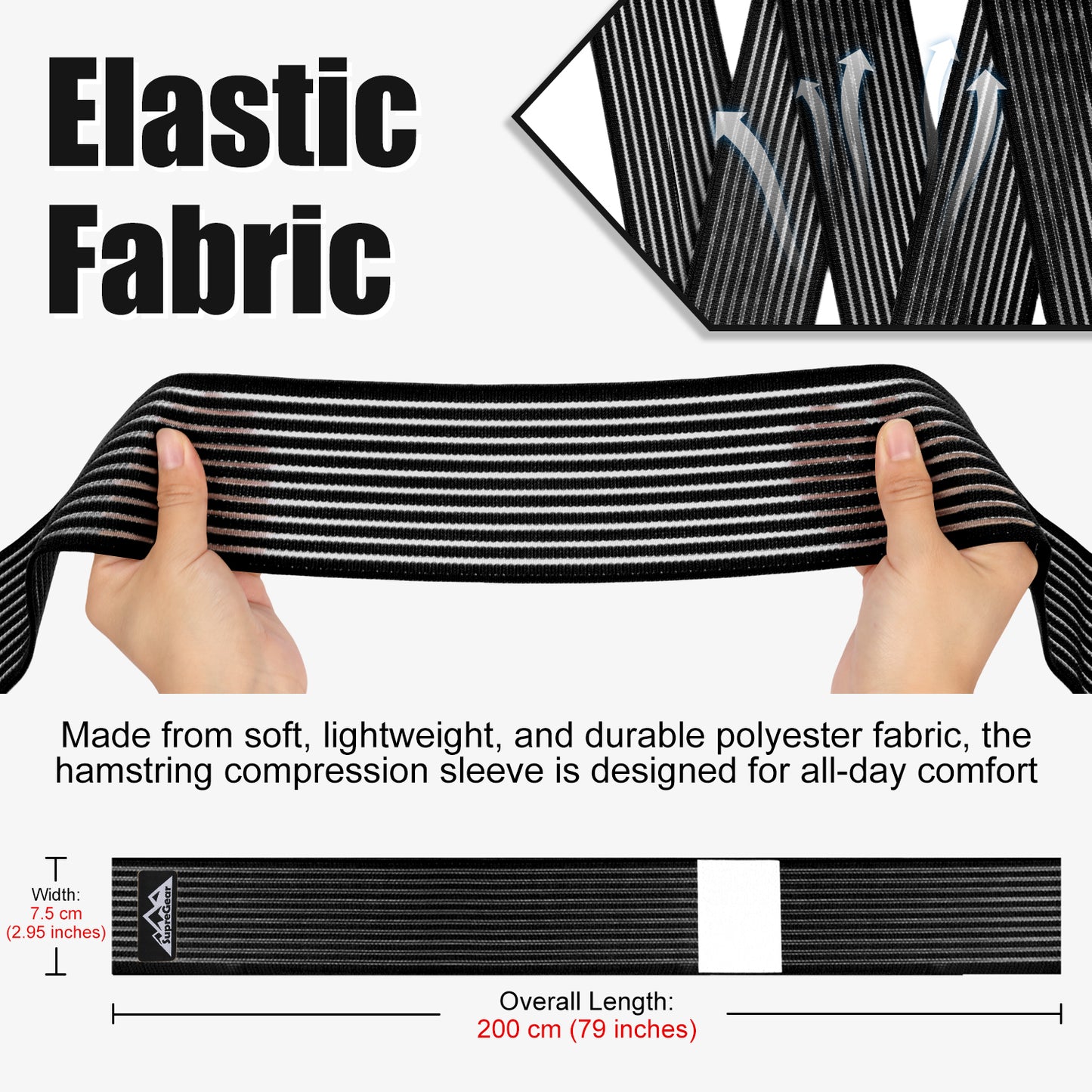 2 Pcs Adjustable Hamstring and Thigh Compression Wraps
