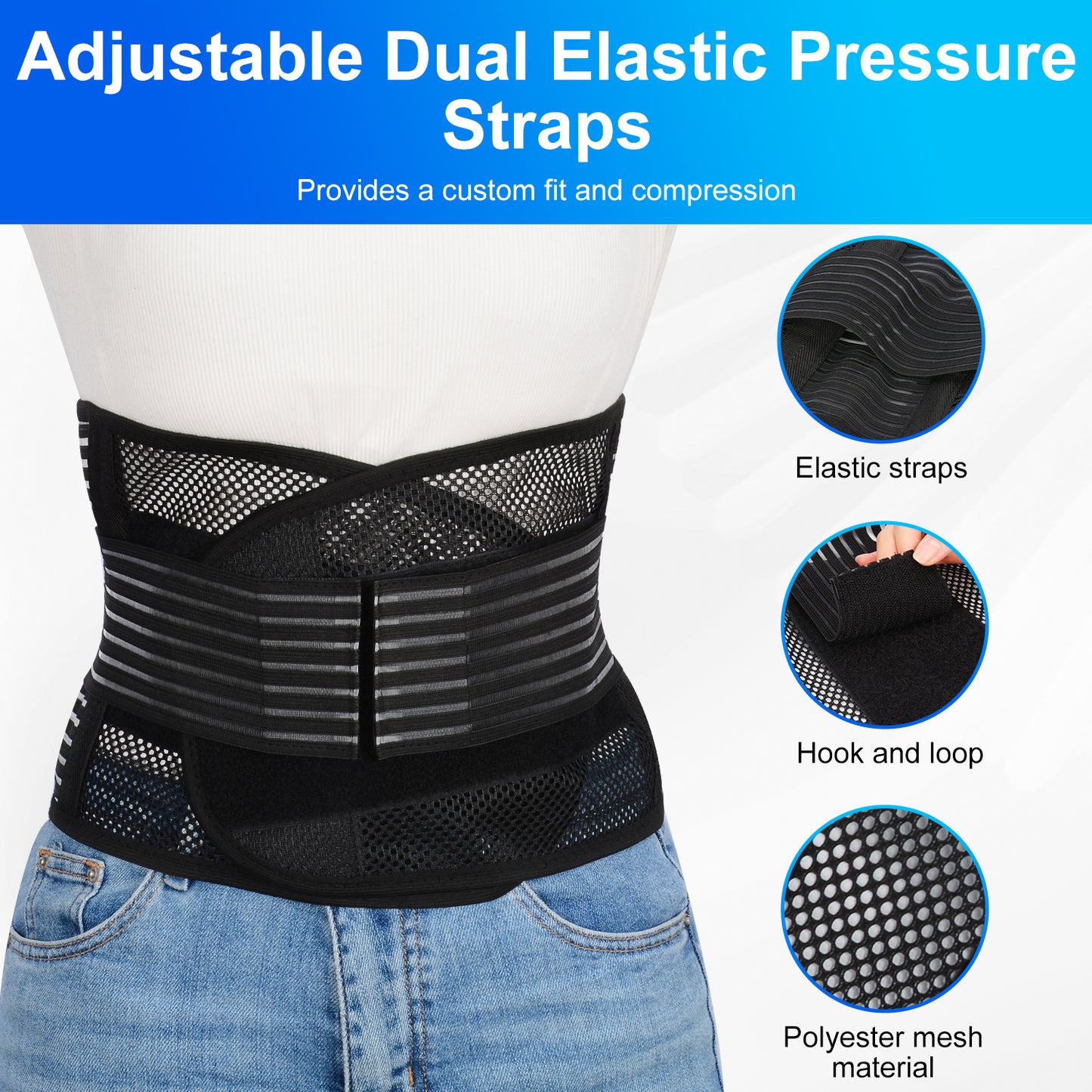 Back Brace for Lower Back Belt Waist Lumbar Support