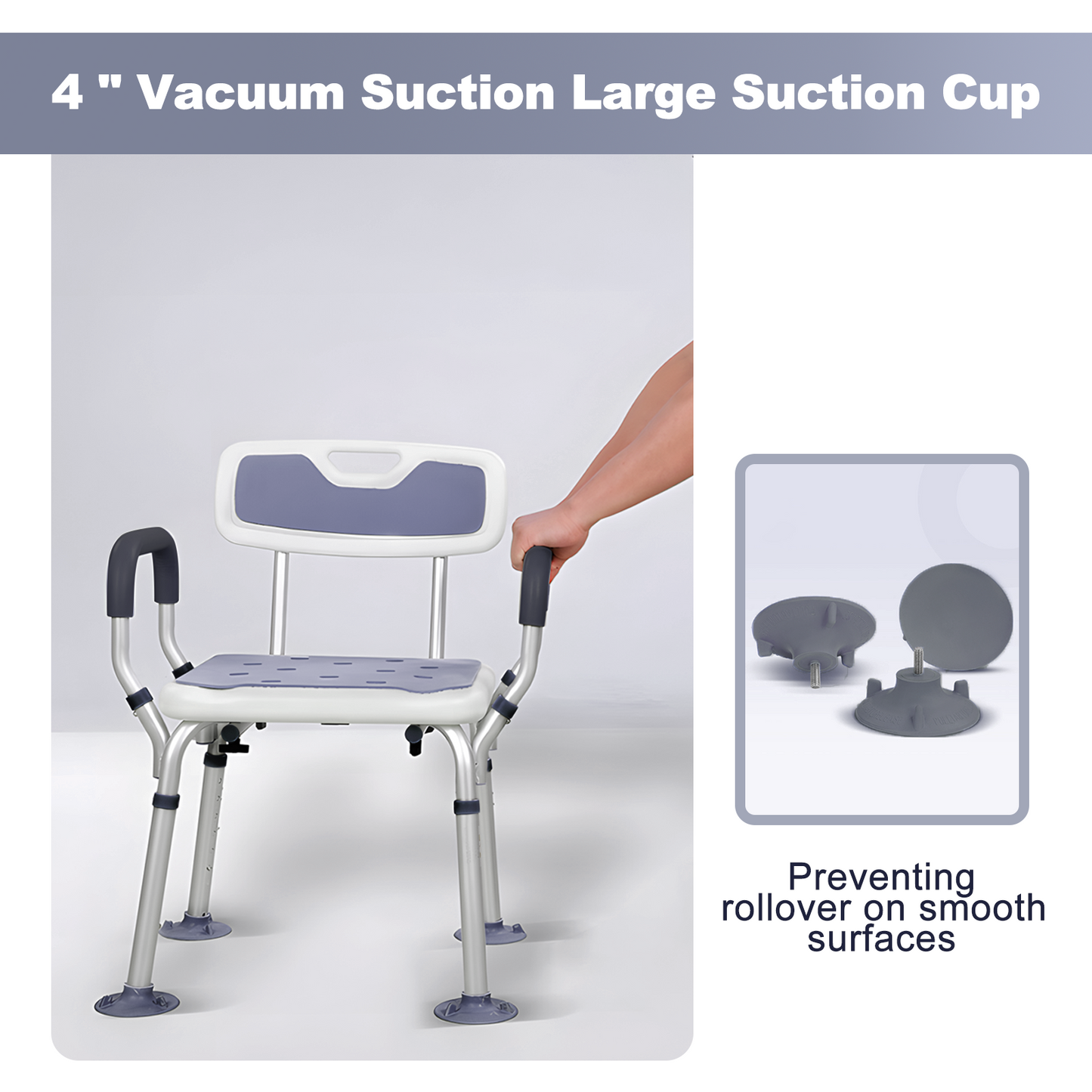 Folding Shower Chair (Backrest and Padded Armrests included)