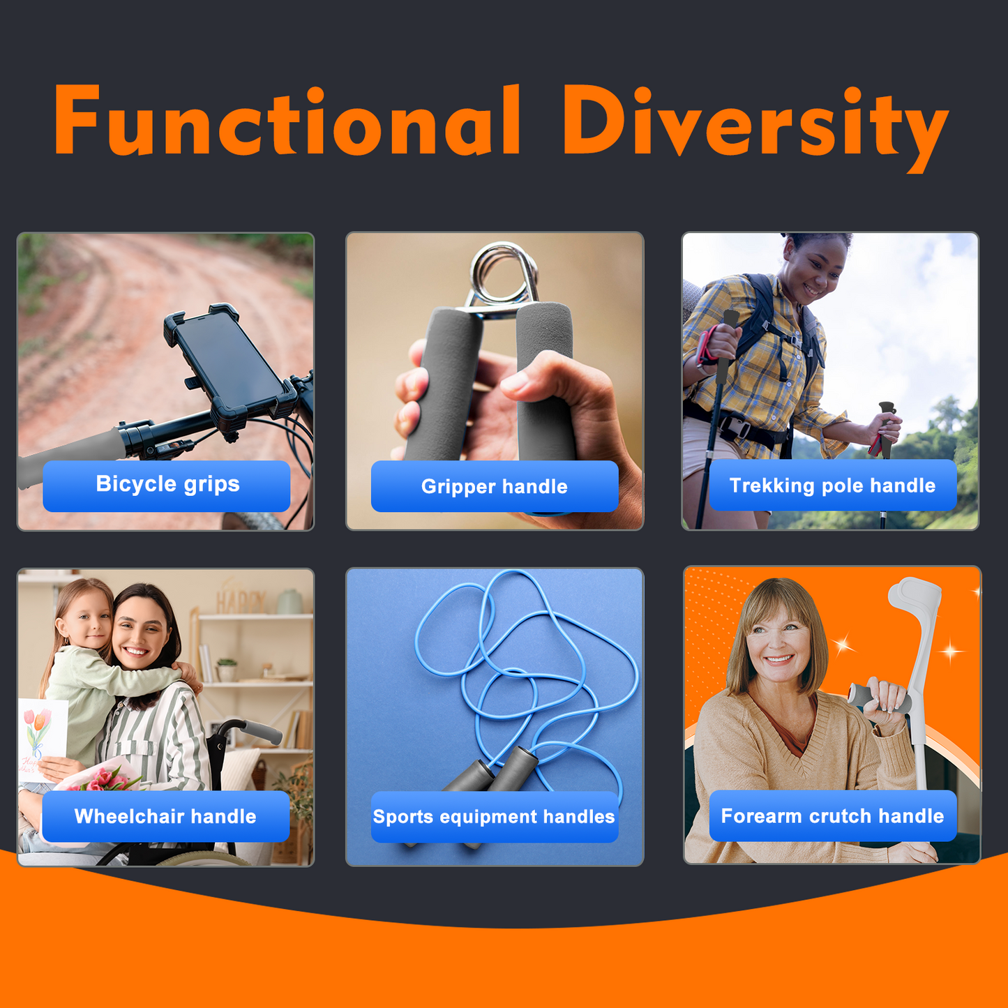 Cane Grip, 4 pcs Foam Replacement Handle Covers