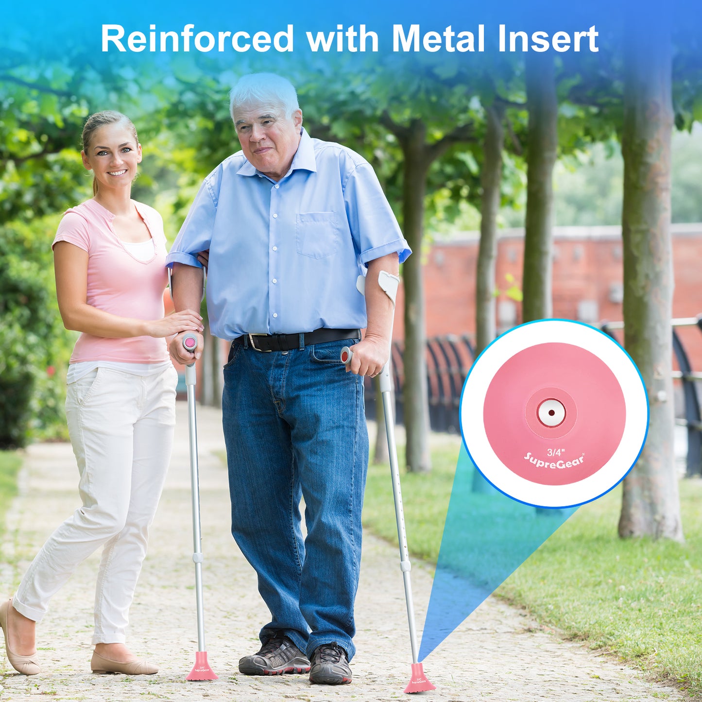 Anti Slip Cane Tip Replacement, Wide Base for Stability and Grip