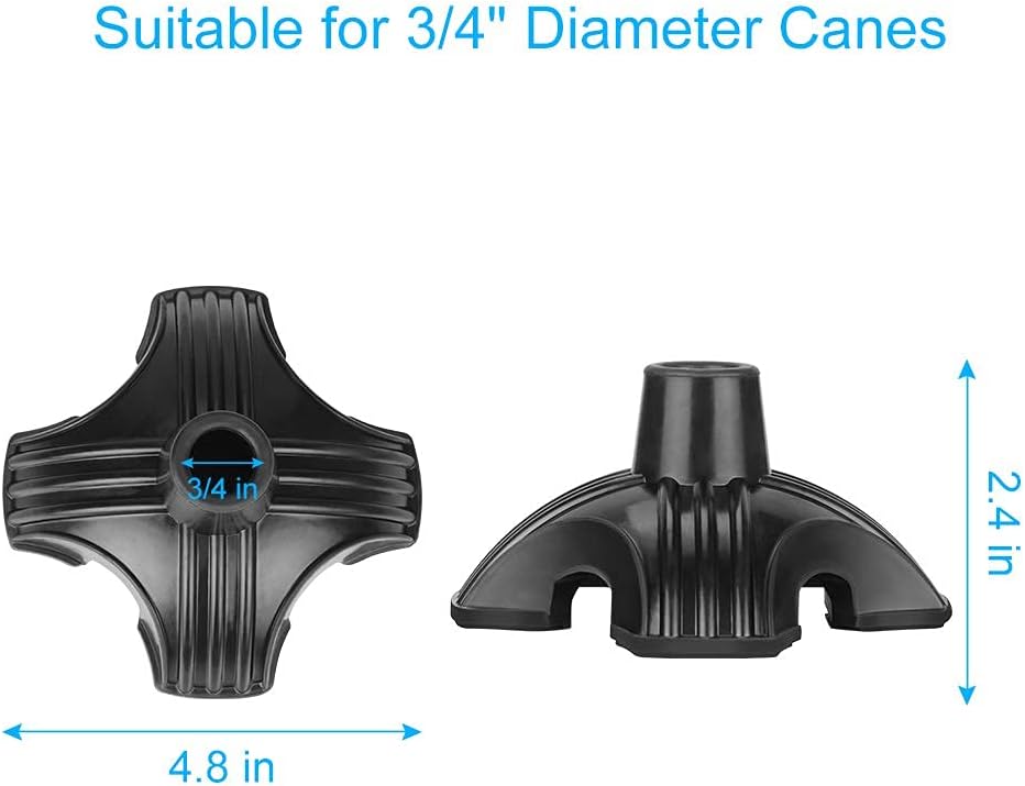 Save 40% - Cane Set: Folding Cane x 1, 4 Prongs Cane Tips (3/4" ) x 1
