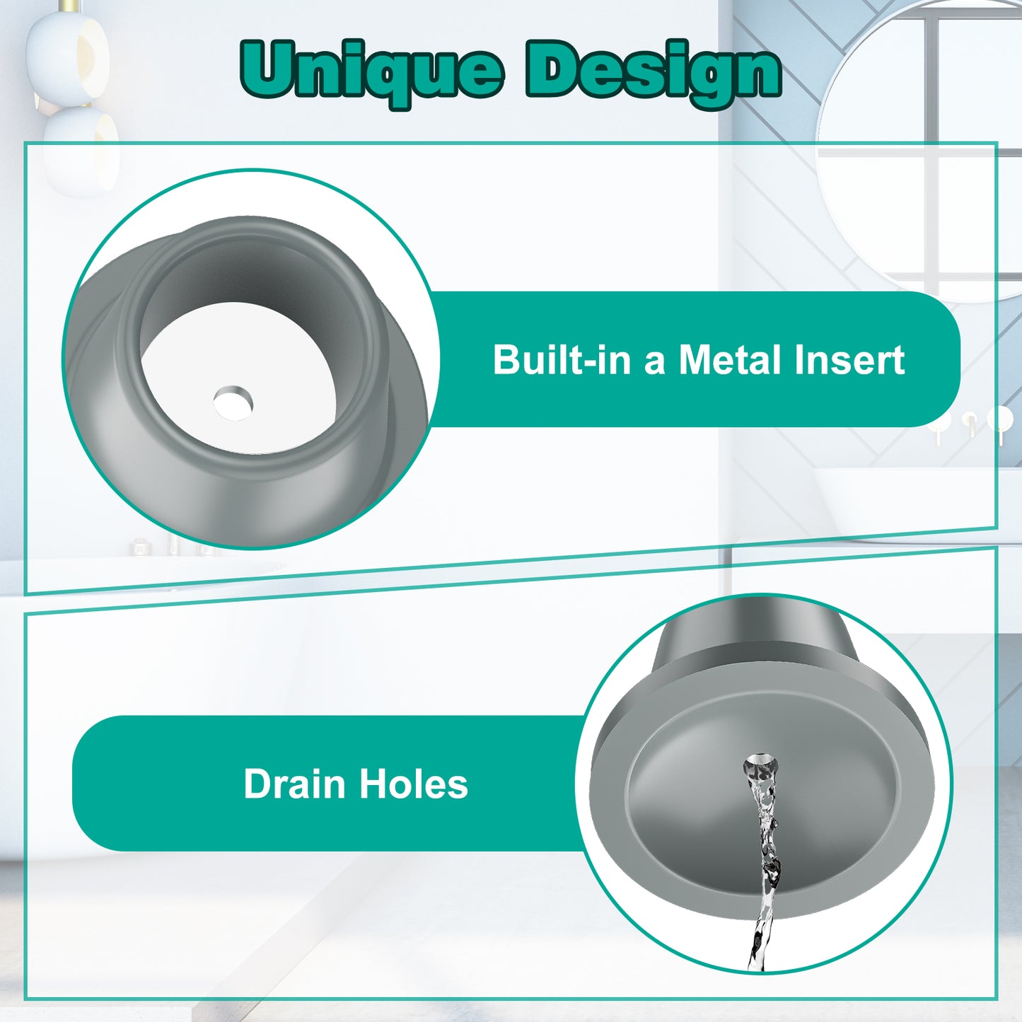 4-Pack Non-Slip Shower Chair Feet