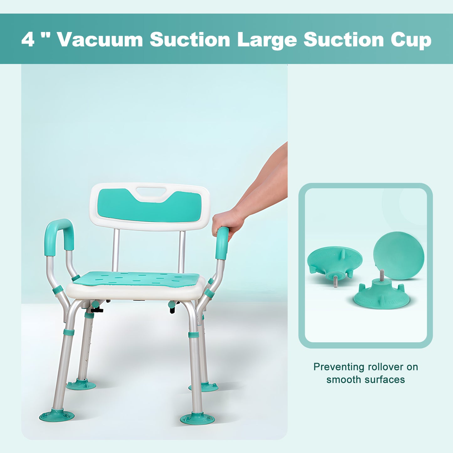 Folding Shower Chair (Backrest and Padded Armrests included)