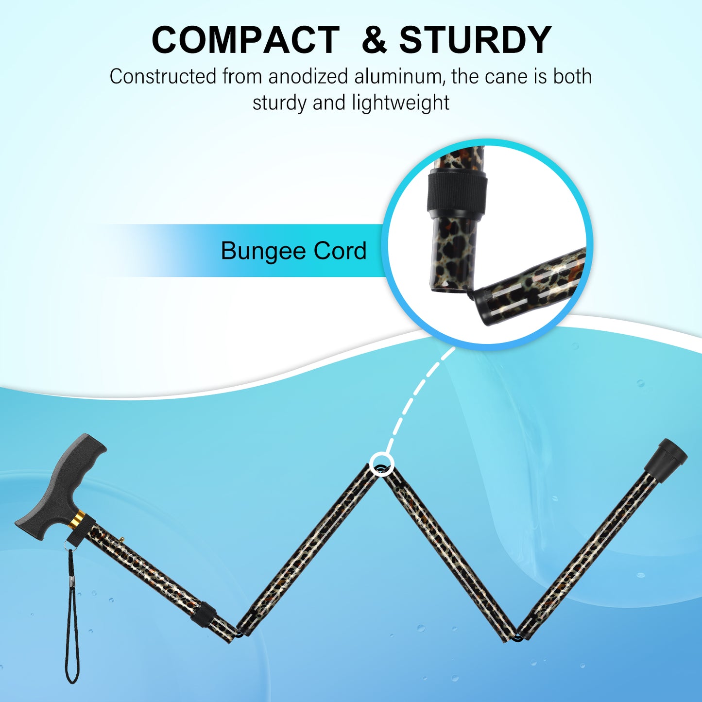 5-Level Folding Cane with T Handle