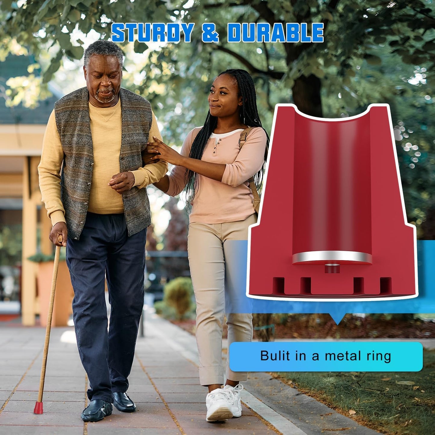 SupreGear 3/4" Cane Tips, Steel-Reinforced Tips