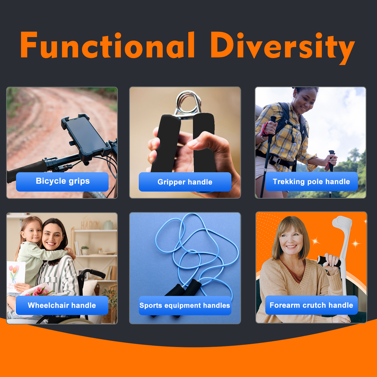 Cane Grip, 4 pcs Foam Replacement Handle Covers