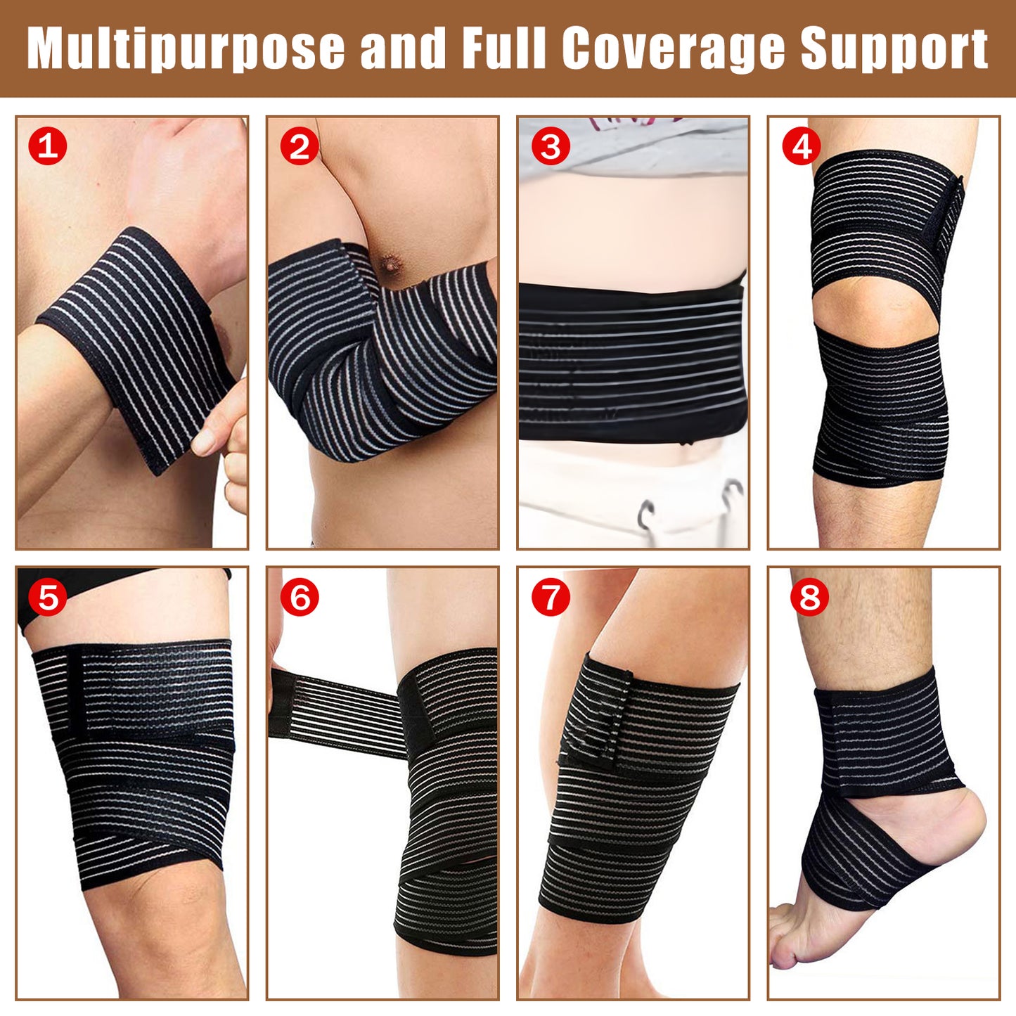 2 Pcs Adjustable Hamstring and Thigh Compression Wraps