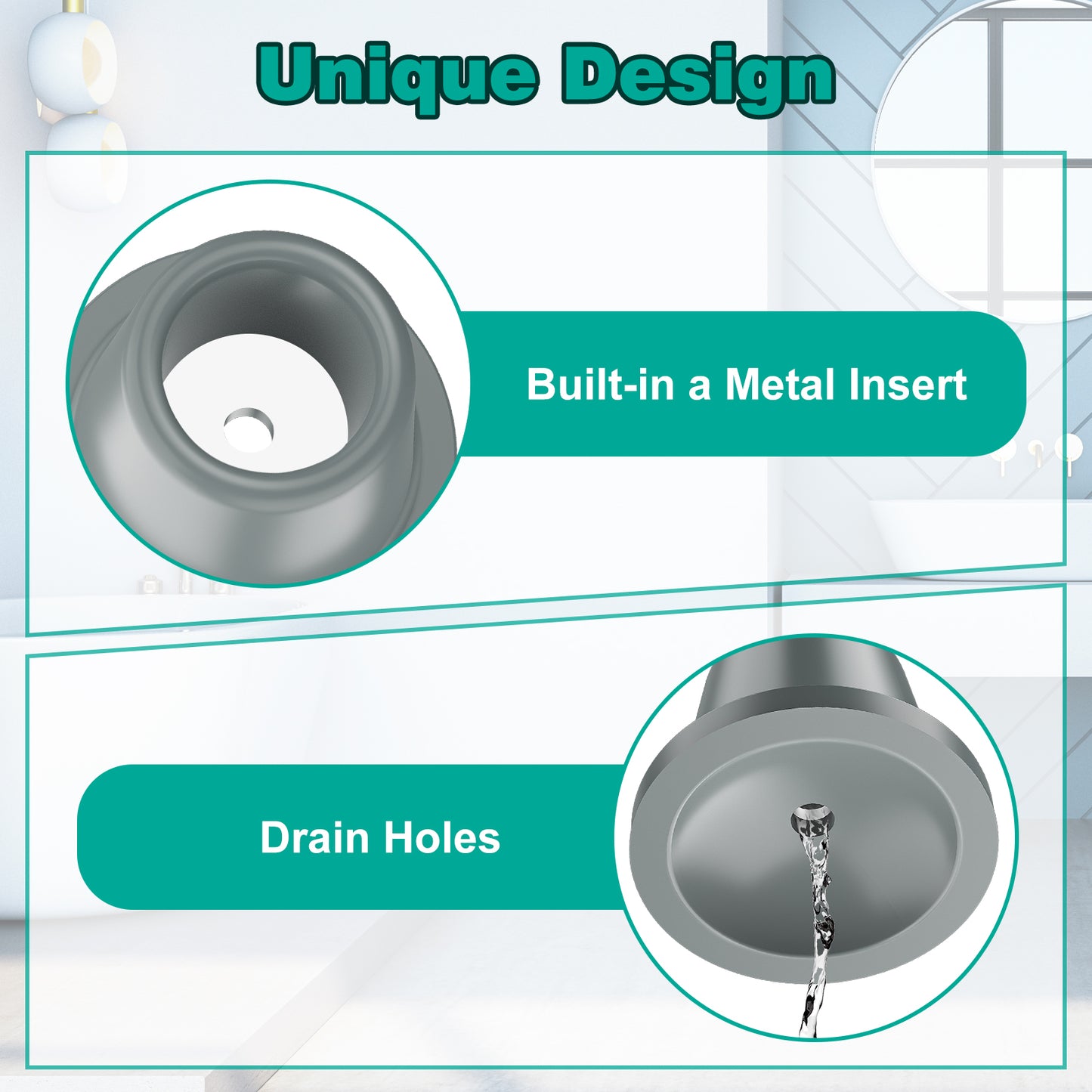 4-Pack Non-Slip Shower Chair Feet