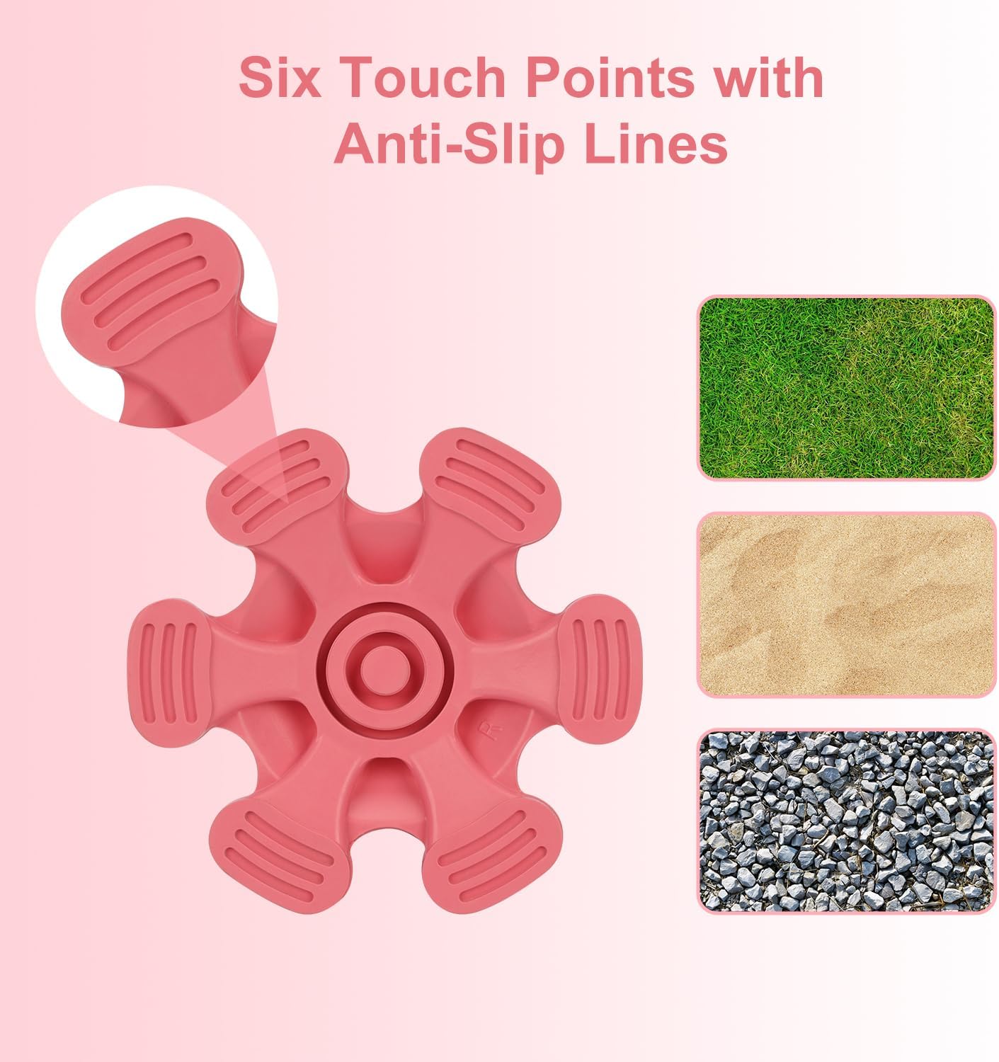 1 Pack Non-Slip Cane Tips with 6 Prong