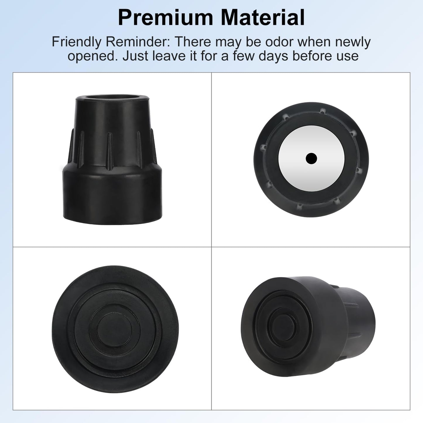 4pcs Cane Tips, 1-in Rubber Replacement Tips