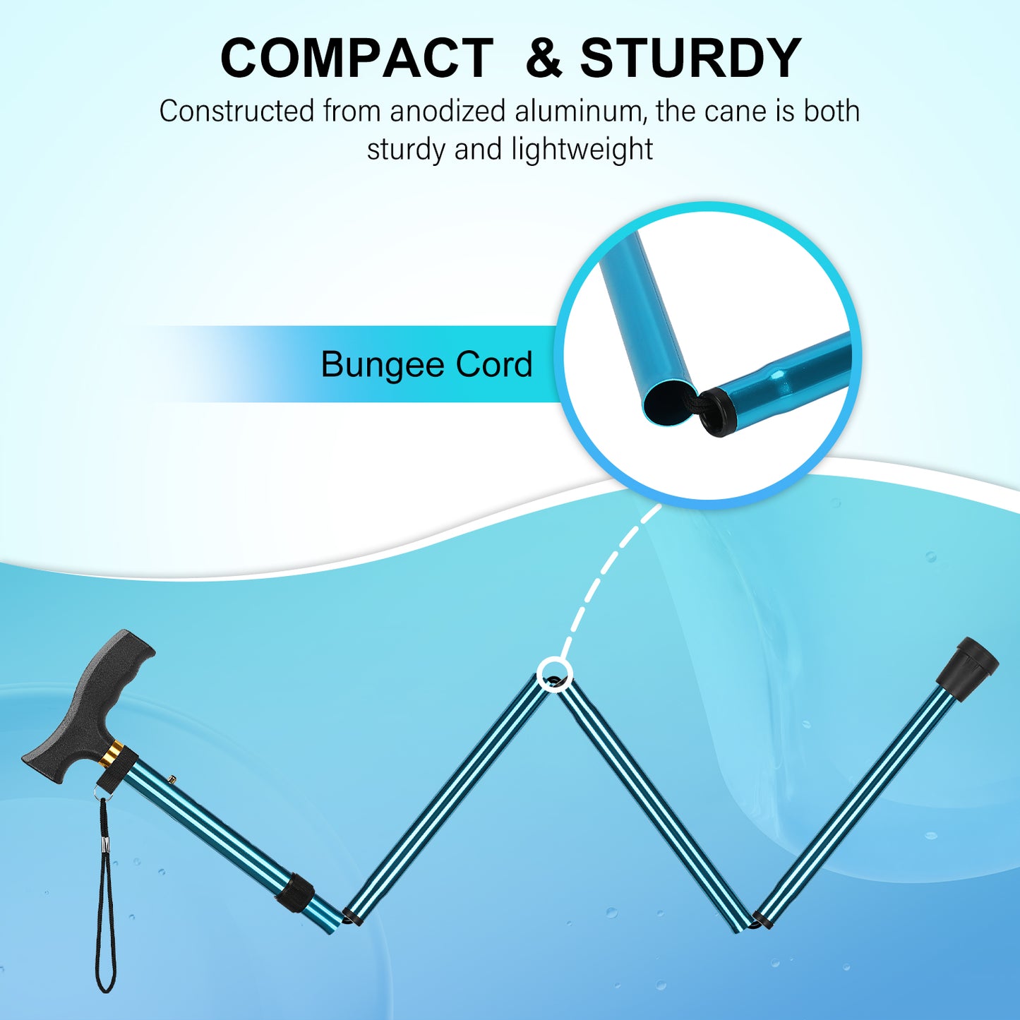5-Level Folding Cane with T Handle