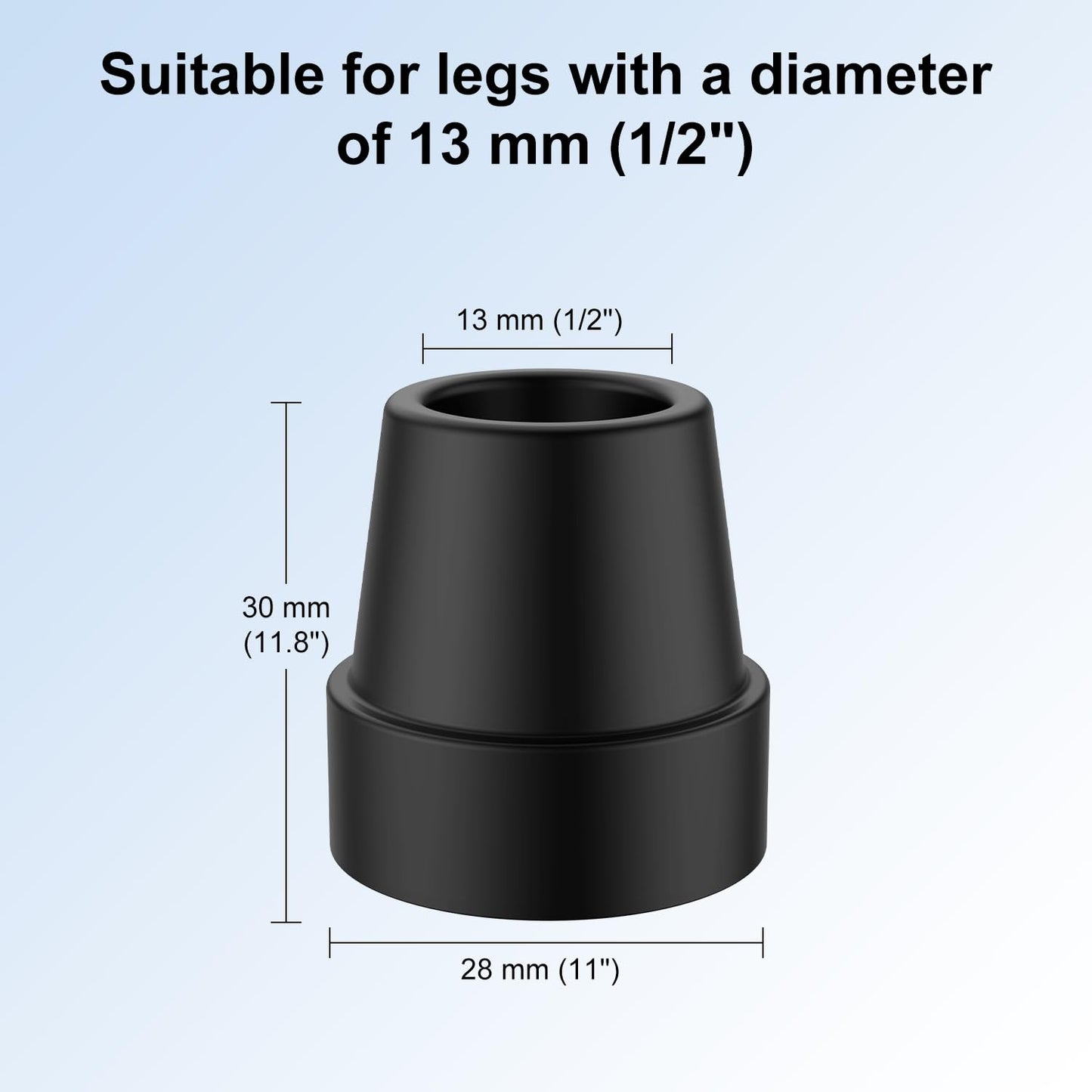 Rubber Cane Tips, 4 Pack/8 Pack