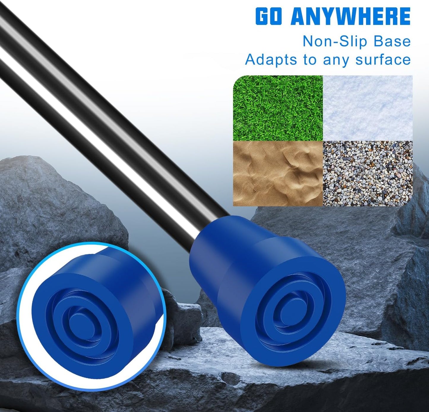 SupreGear 3/4" Cane Tips, Steel-Reinforced Tips